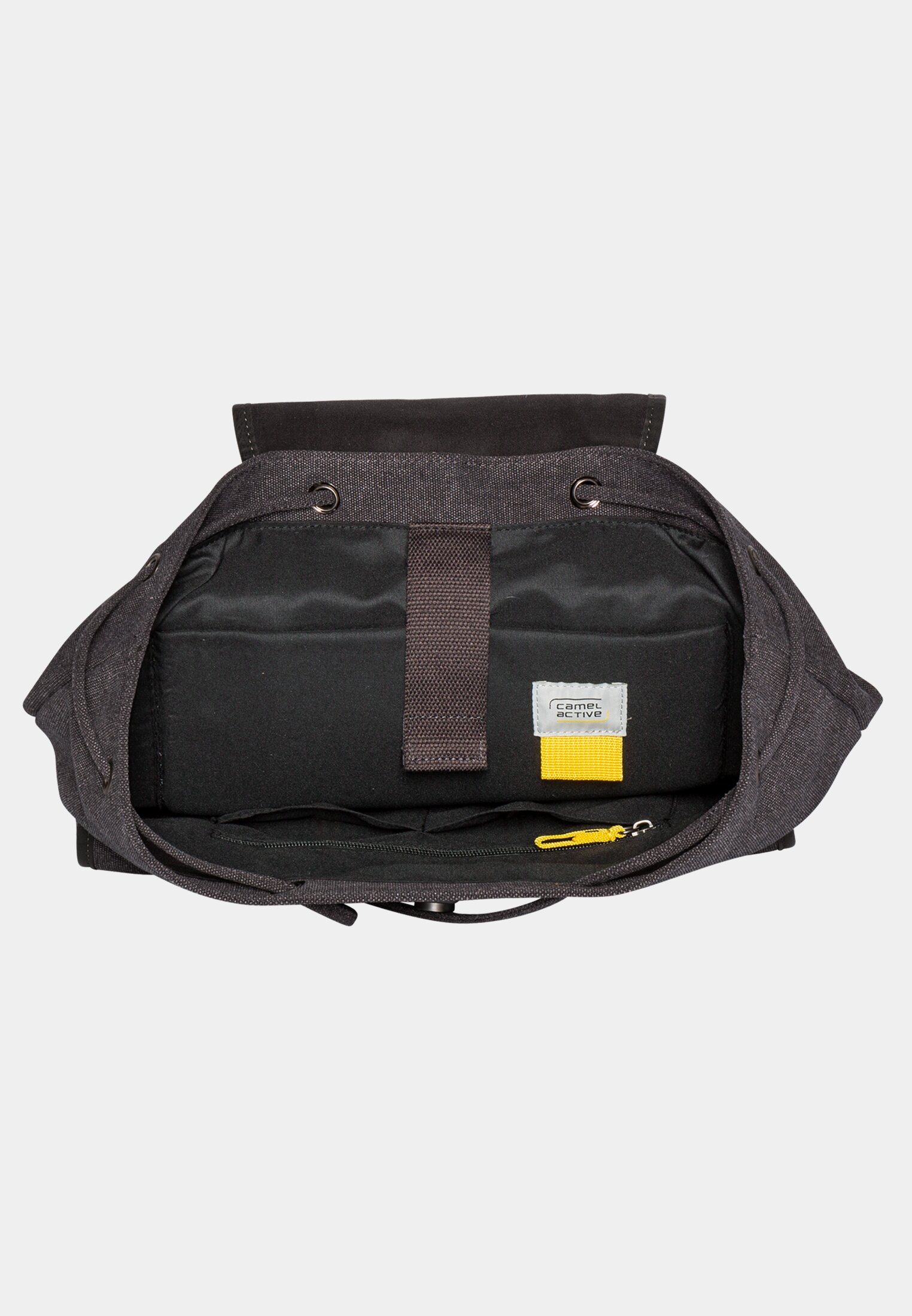 MI_359201-0000-71_3G-00 Men MOUNTAIN backpack made from washed canvas Dark Grey front close