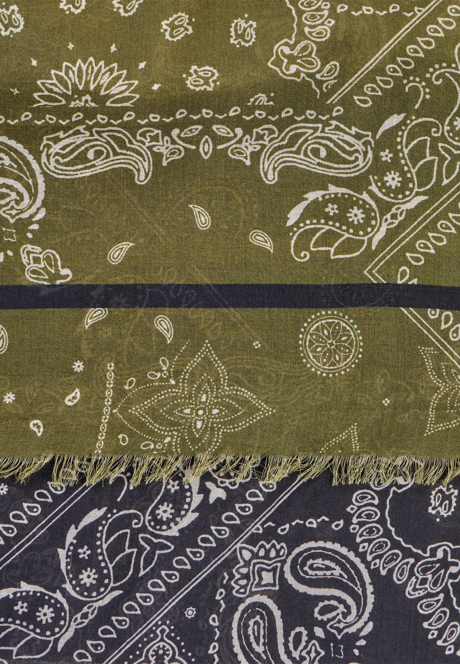 Vrouwen Sjaal met all-over print Olijf front dichtbij