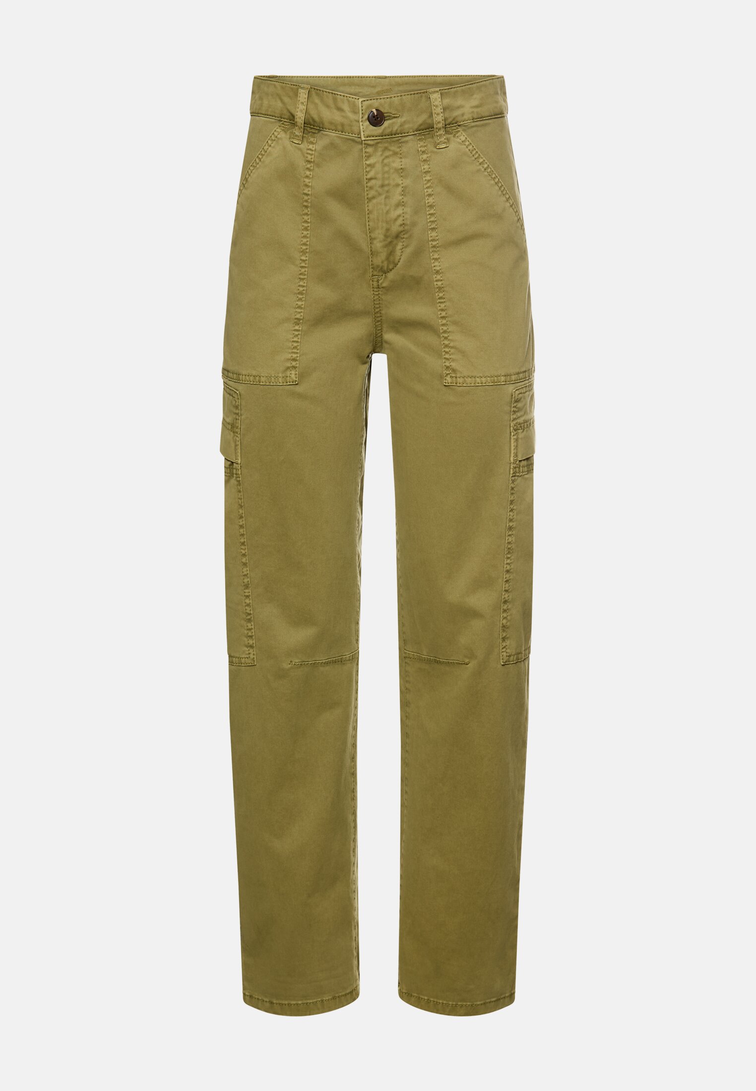 Women Cargo pants made of cotton mix Olive frontal front