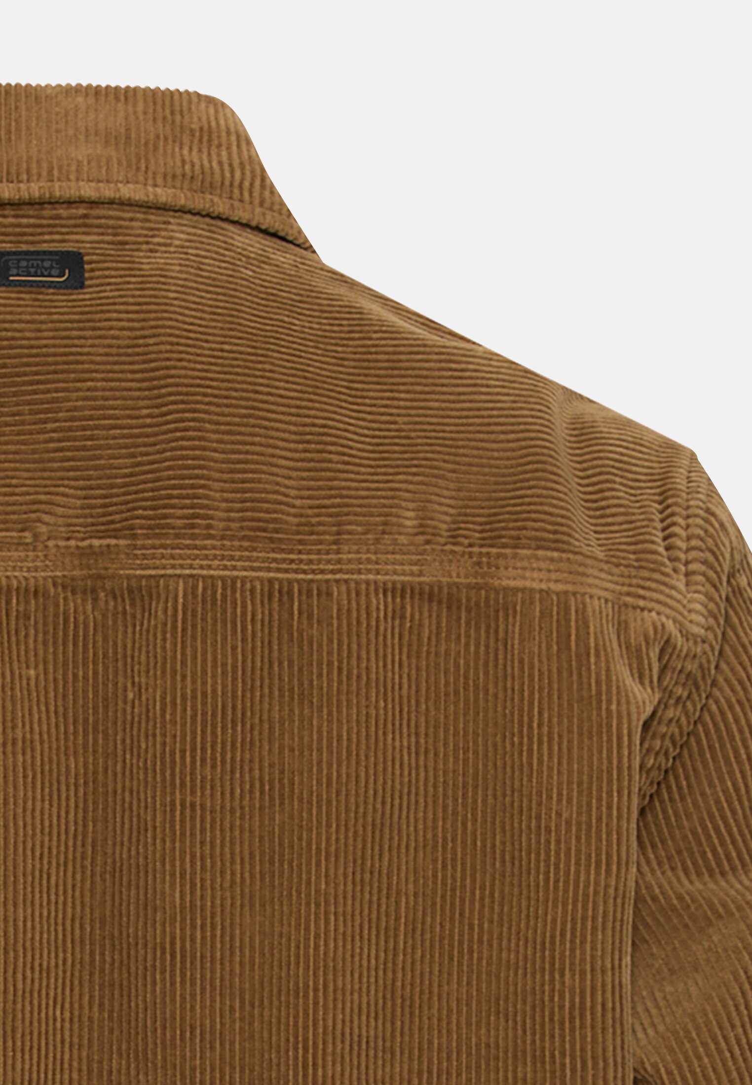 Men Cord overshirt made of 100% cotton Sepia brown close back
