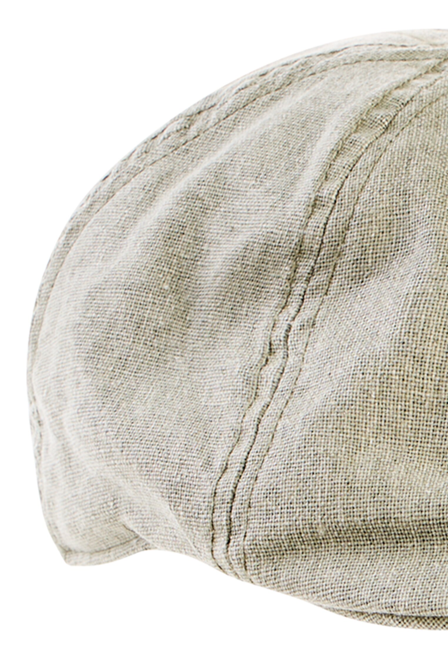 Heren Flat Cap van linnenmix Olijfgroen front dichtbij