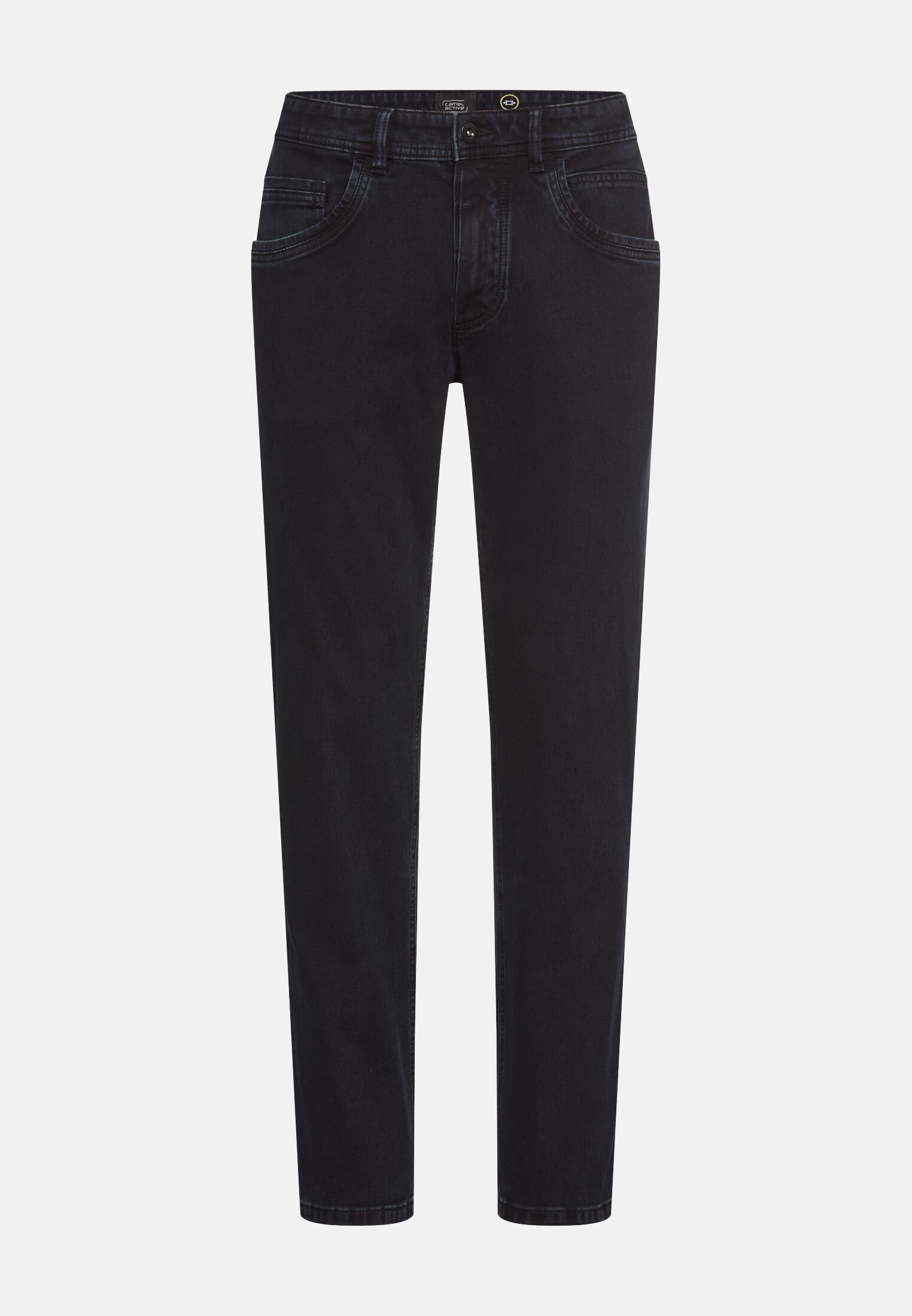 Men 5-point relaxed fit trousers made from a cotton-elastane mix Black frontal front