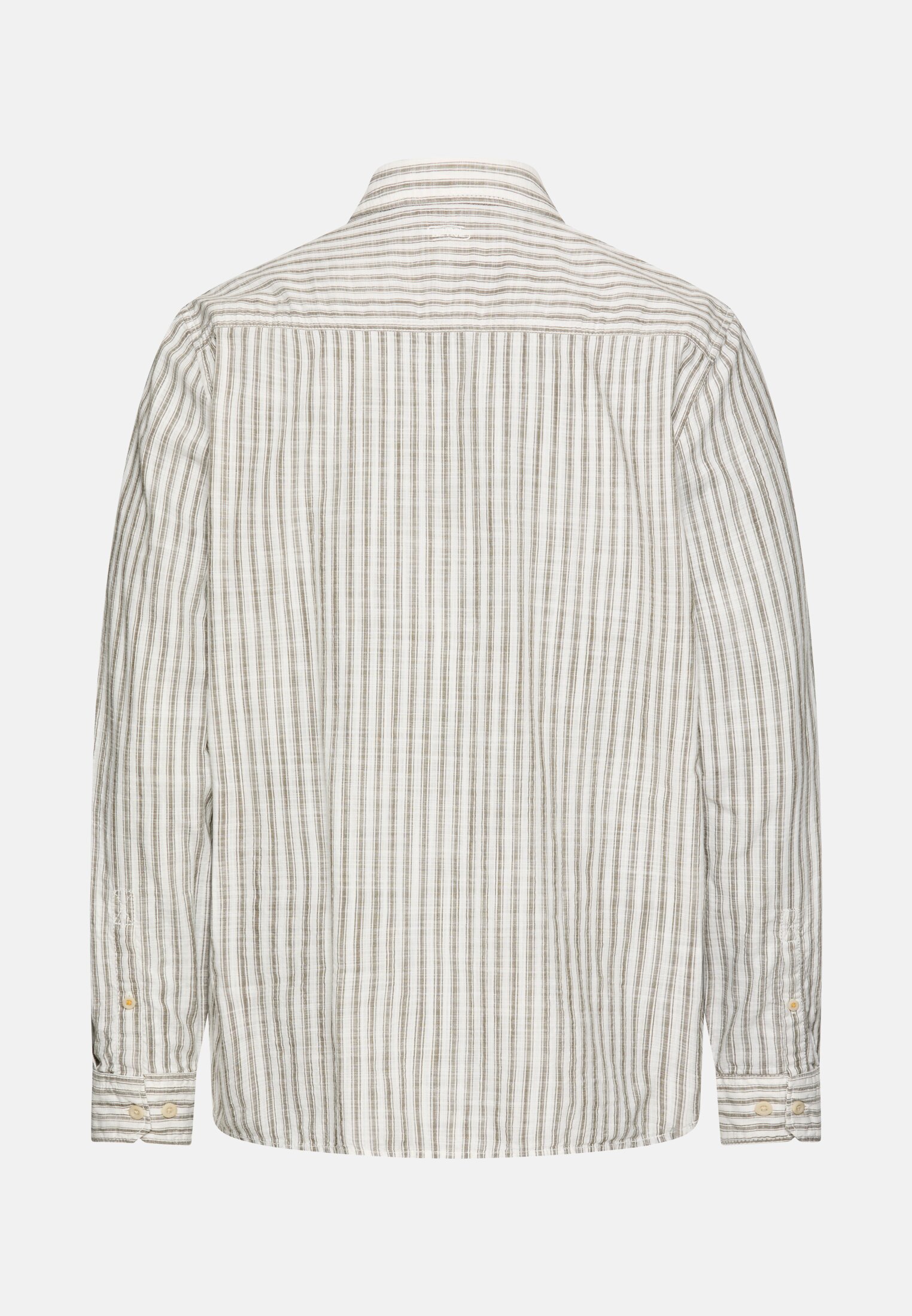 Heren Langarmshirt met button-downkraag Olijfgroen frontaal achter