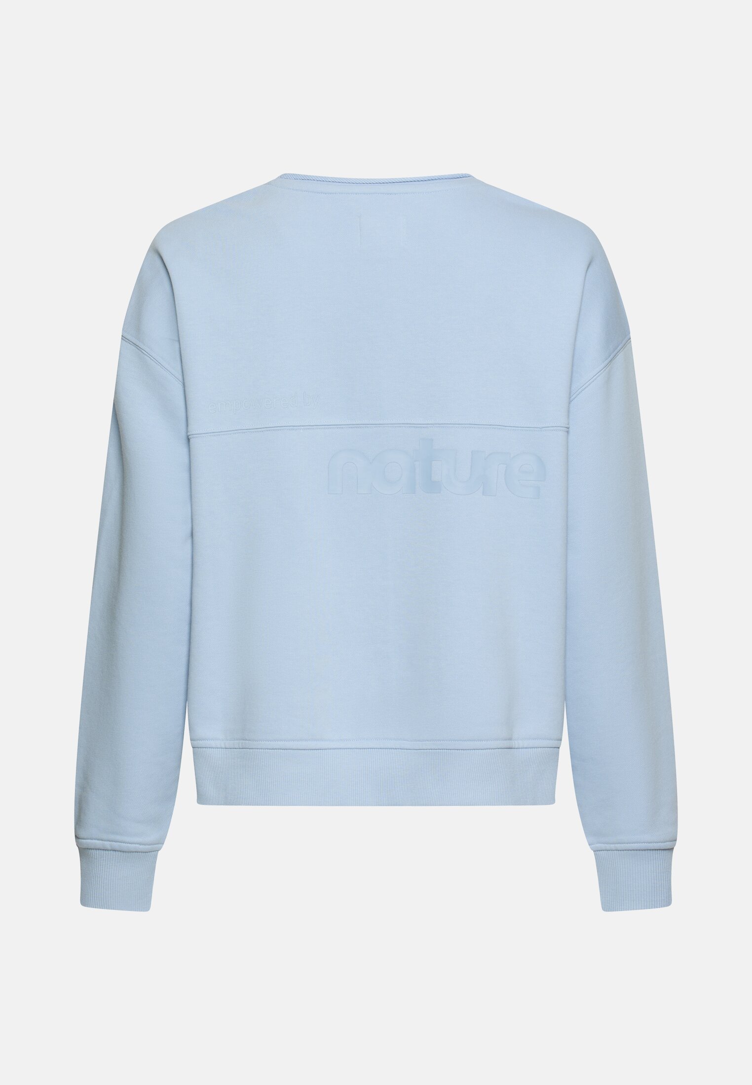 Damen Sweatshirt aus Baumwollgemisch Hellblau frontal hinten