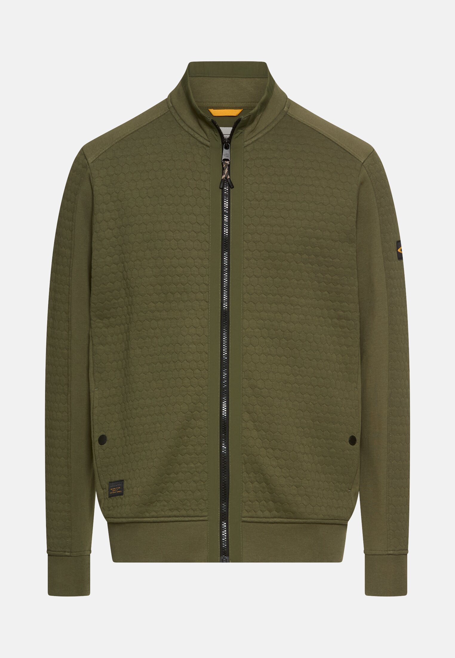 Herren Sweatjacke aus Baumwollmix Waldgrün frontal vorn
