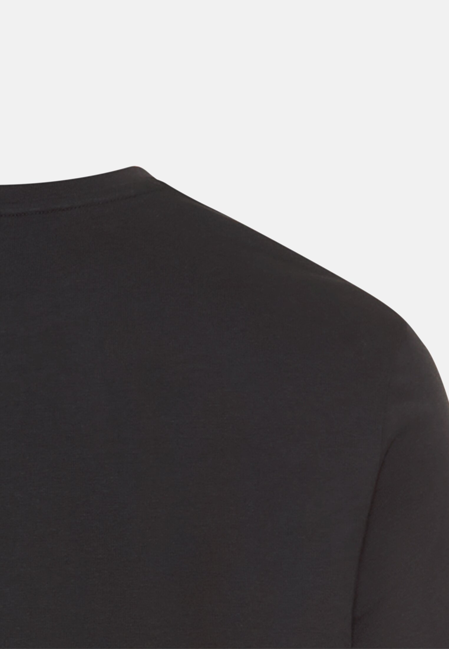 Herren fleXXXactive® Langarmshirt aus einem Baumwollmix Schwarz hinten nah