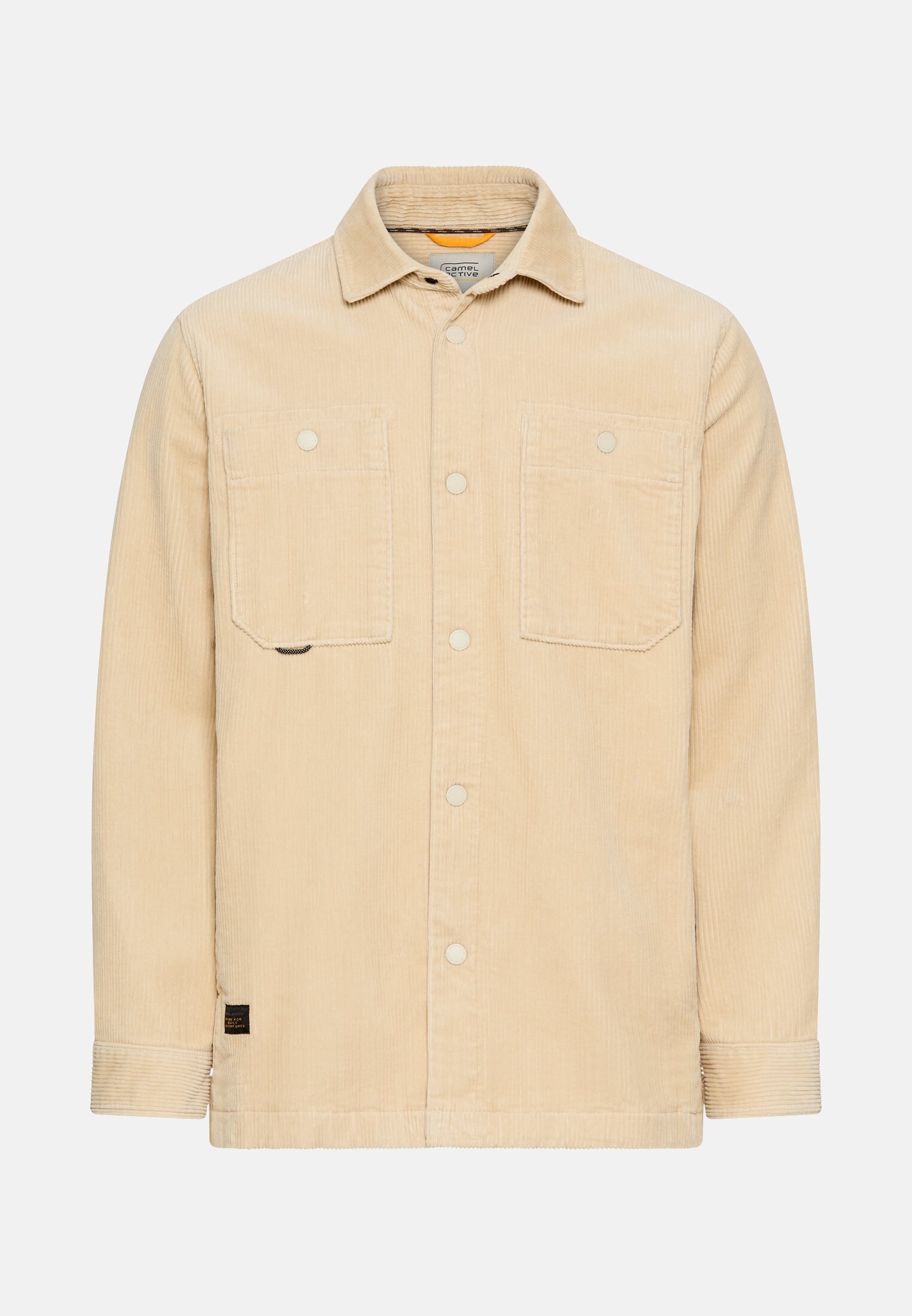 Herren Cord Overshirt mit Druckknöpfen Hafer frontal vorn