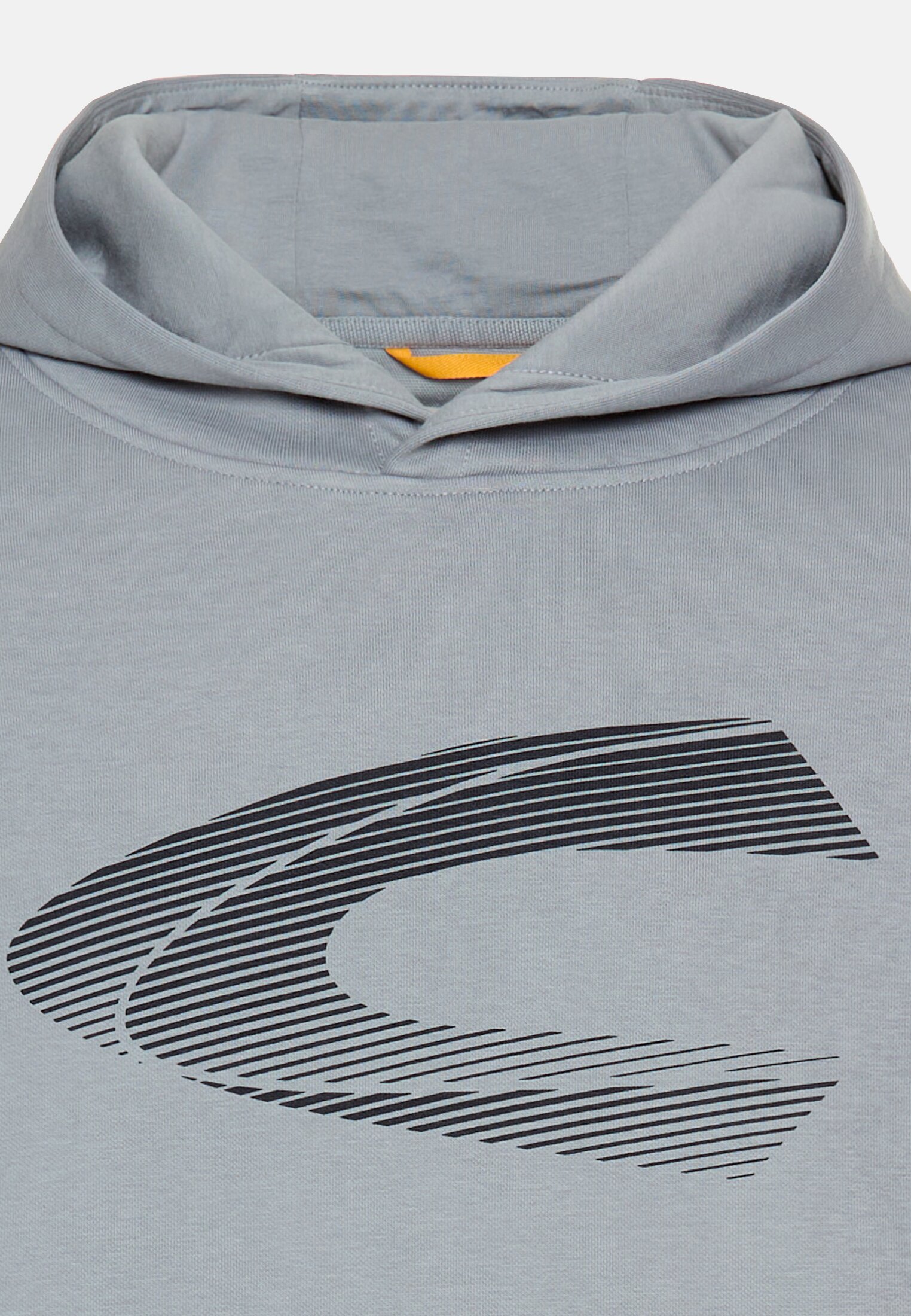 Herren Hoodie aus Baumwollmix Steinblau vorne nah