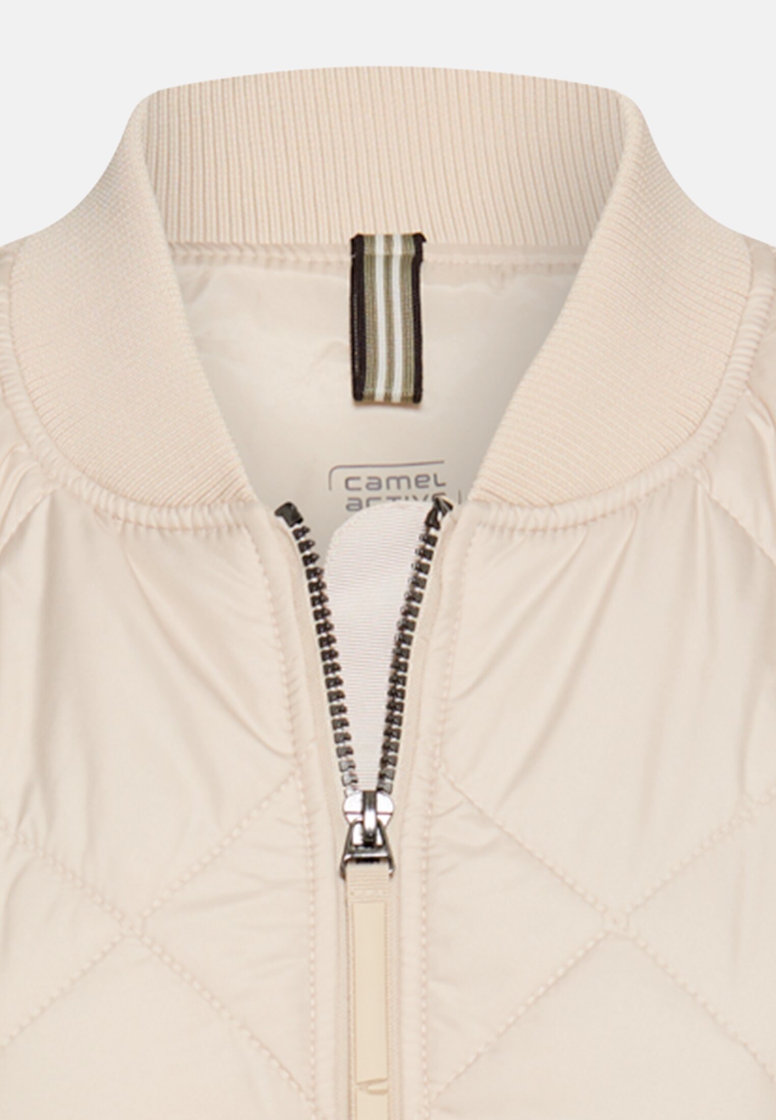 Women Oversized bomber jacket with printed lining Oats front close