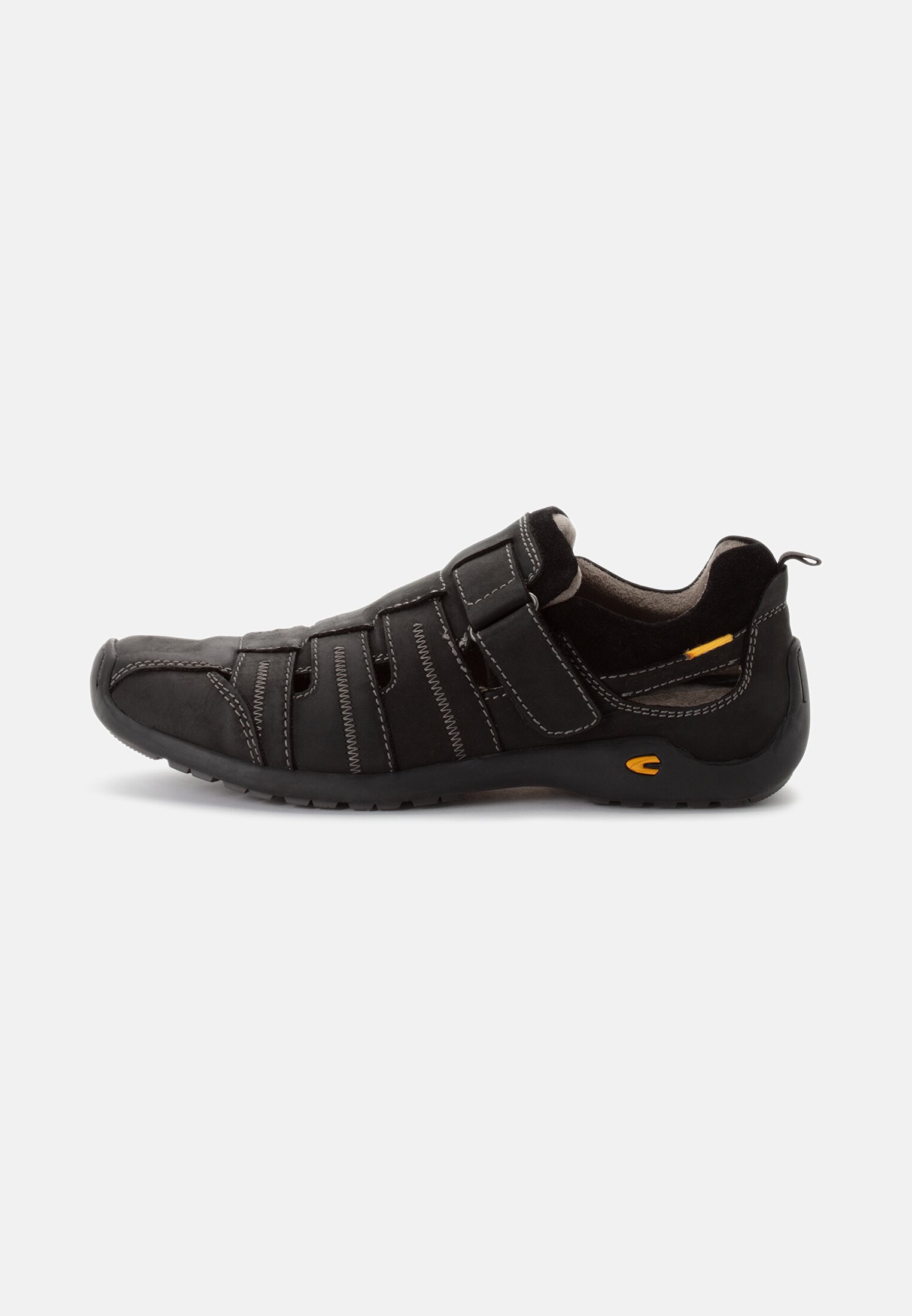 Men Sandals with Velcro fastener Black frontal front