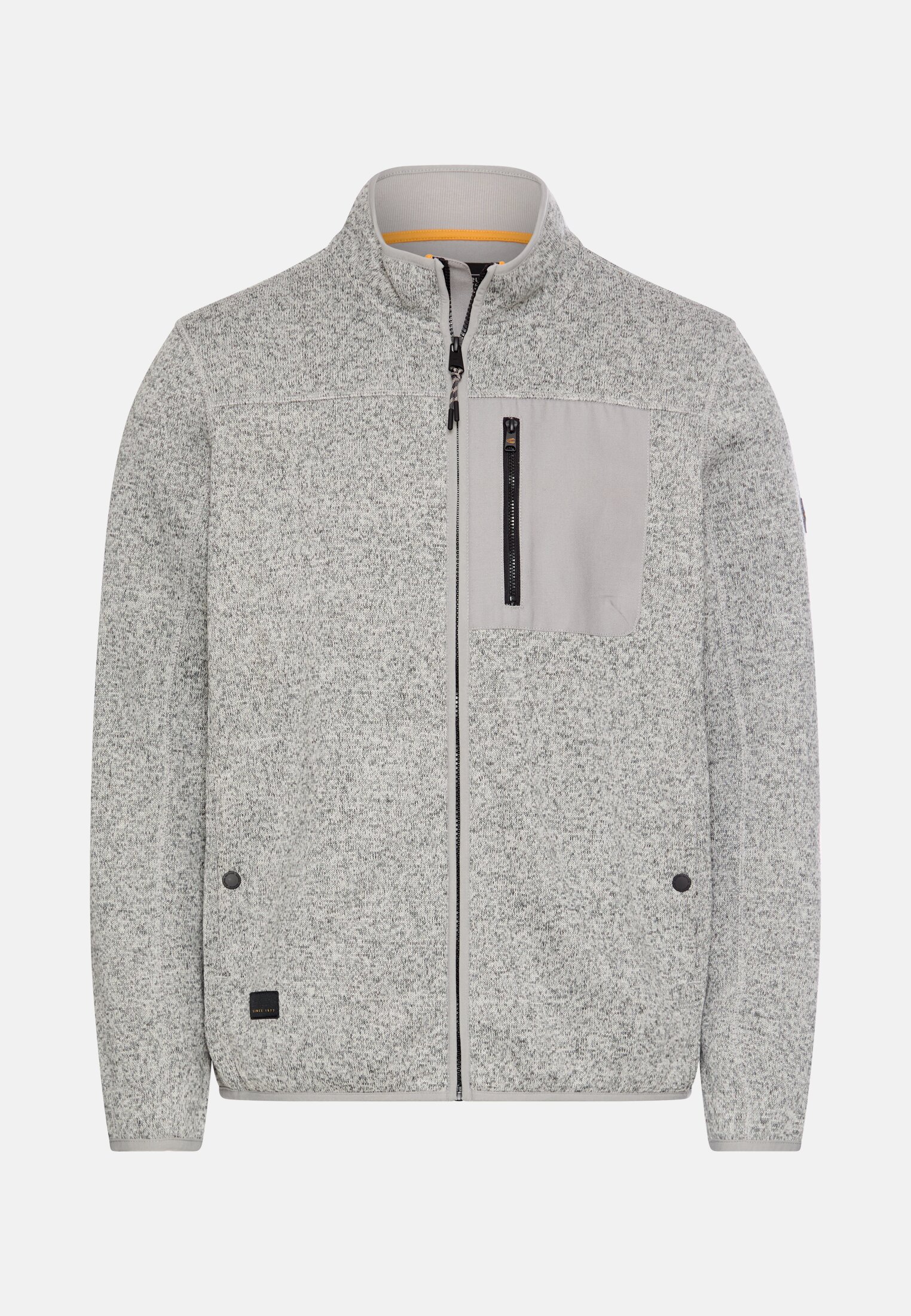 Men Fleece jacket with high collar Grey frontal front