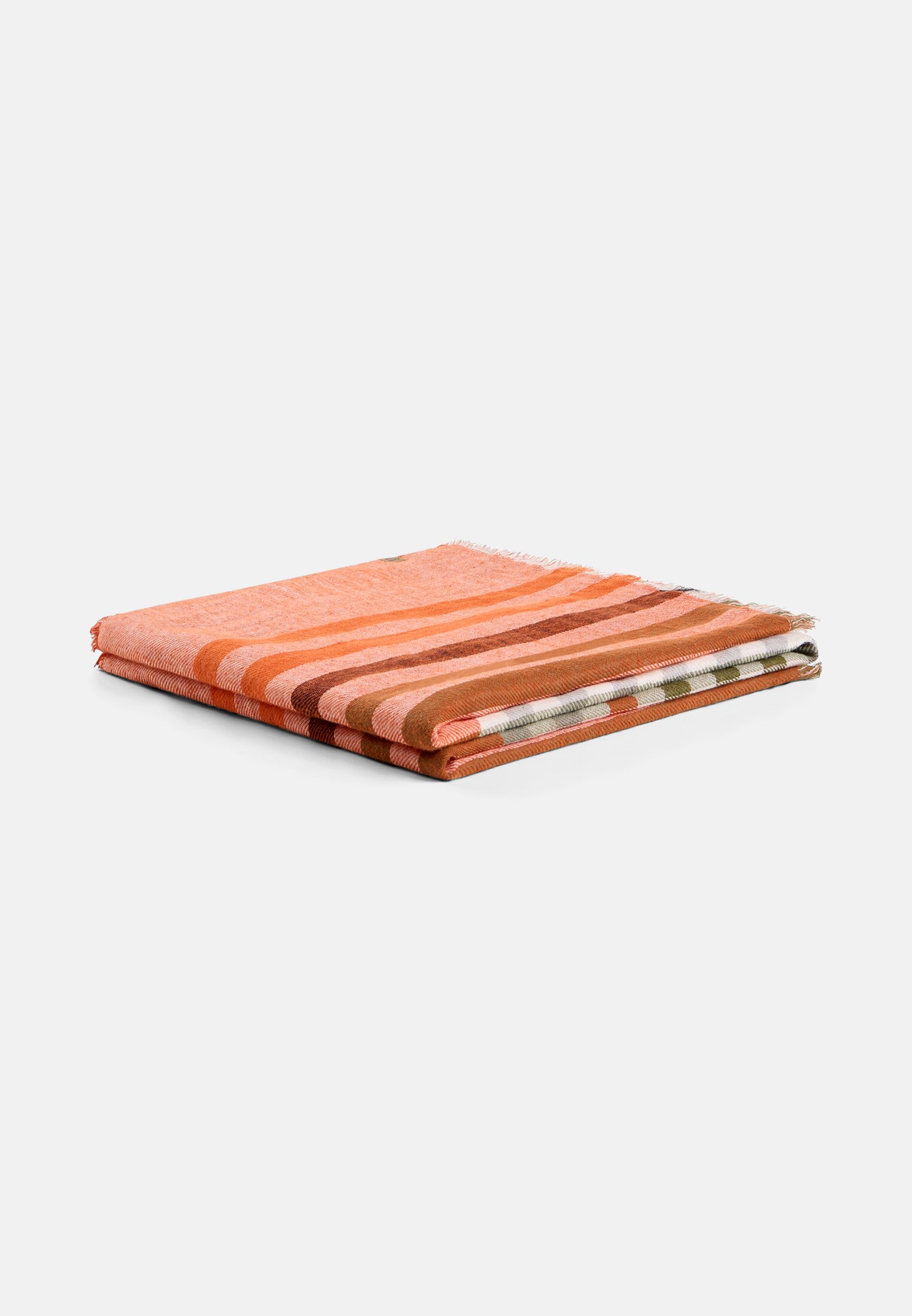 Damen Schal aus Baumwollmix Orange frontal oben