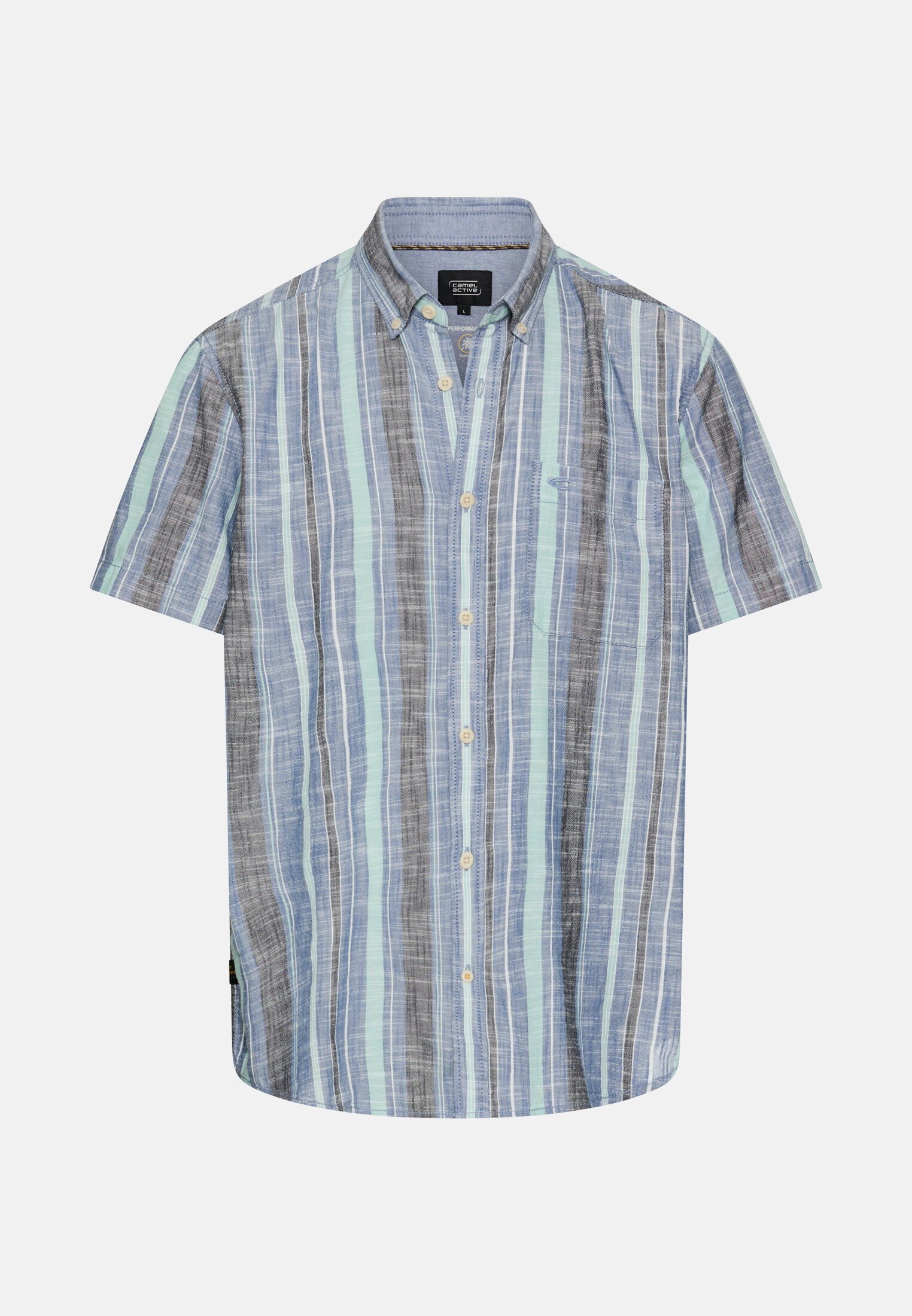Men Checkered shirt made of pure cotton Indigo Blue frontal front