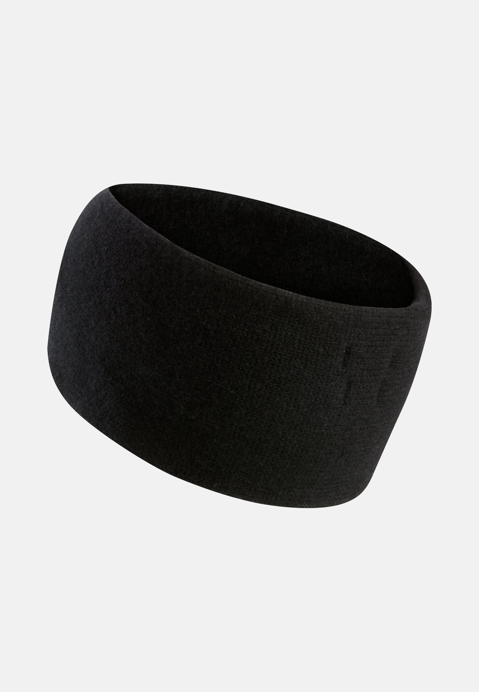 Damen Stirnband aus reinem Kaschmir Schwarz frontal hinten