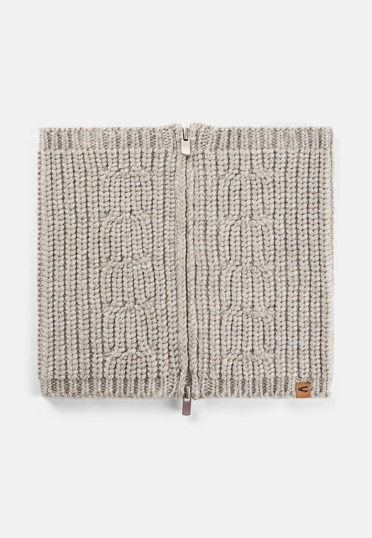 Damen Rundhals Schal mit verstellbaren Details Grau frontal vorn