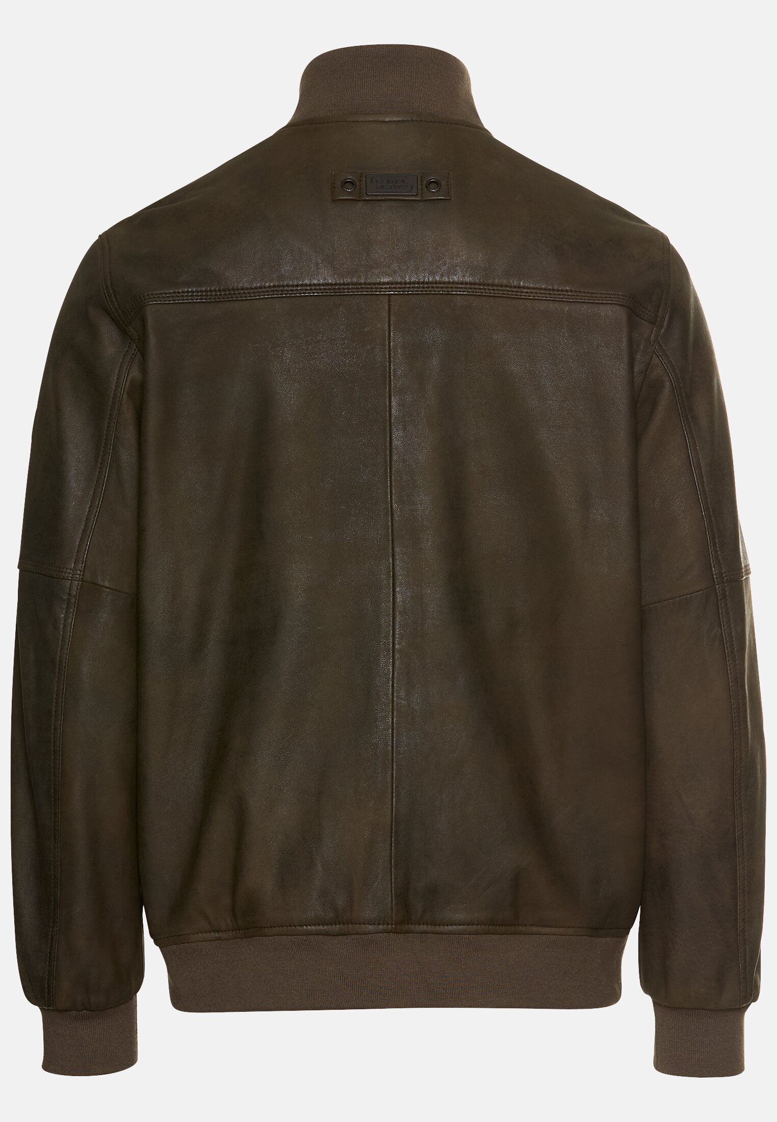 MI_31290-5L25-36_2G-00 Herren Lederjacke mit Bomberkragen Olive-Braun frontal hinten