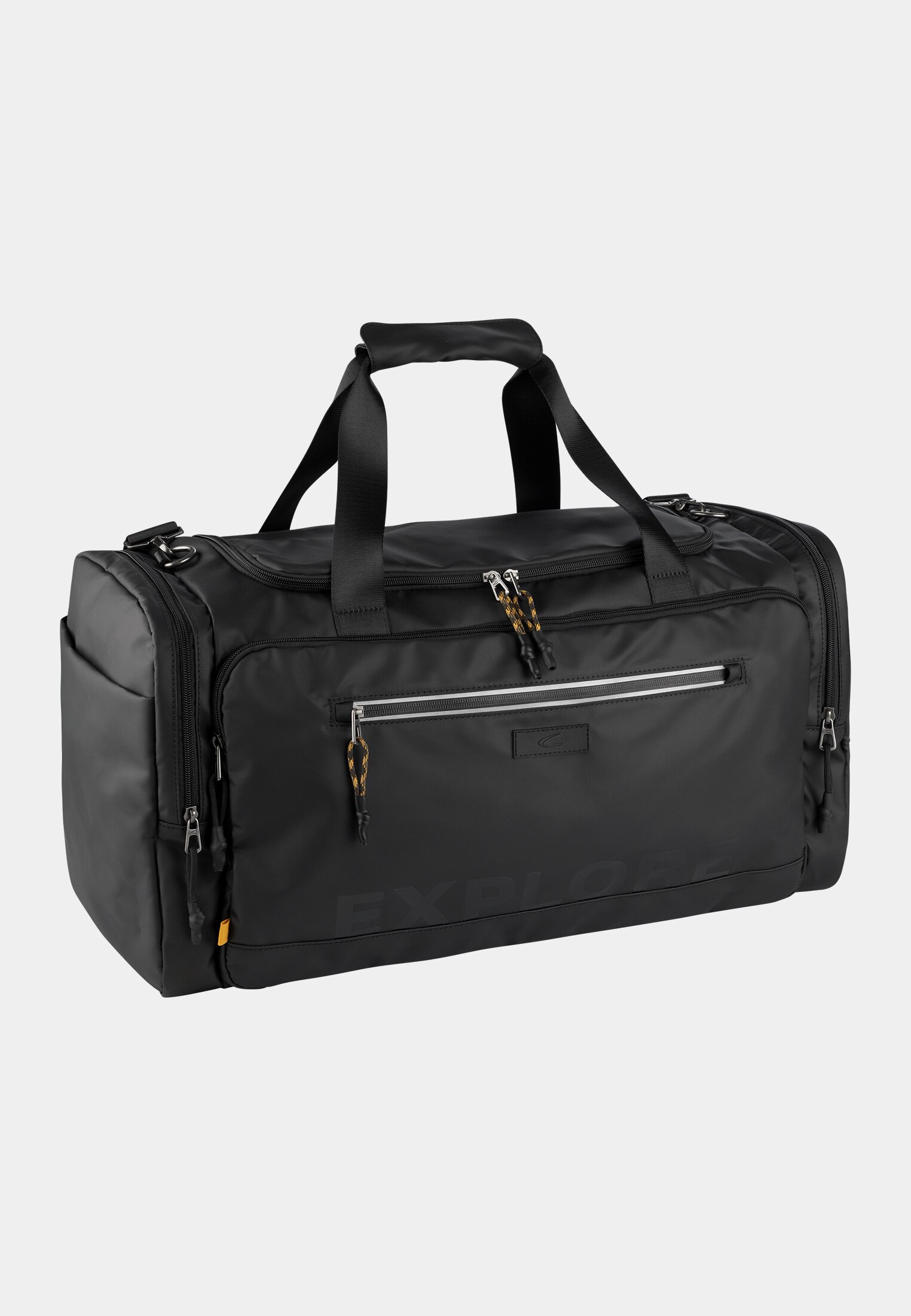 Men EXPLORE Weekend Bag made from recycled nylon Black frontal front