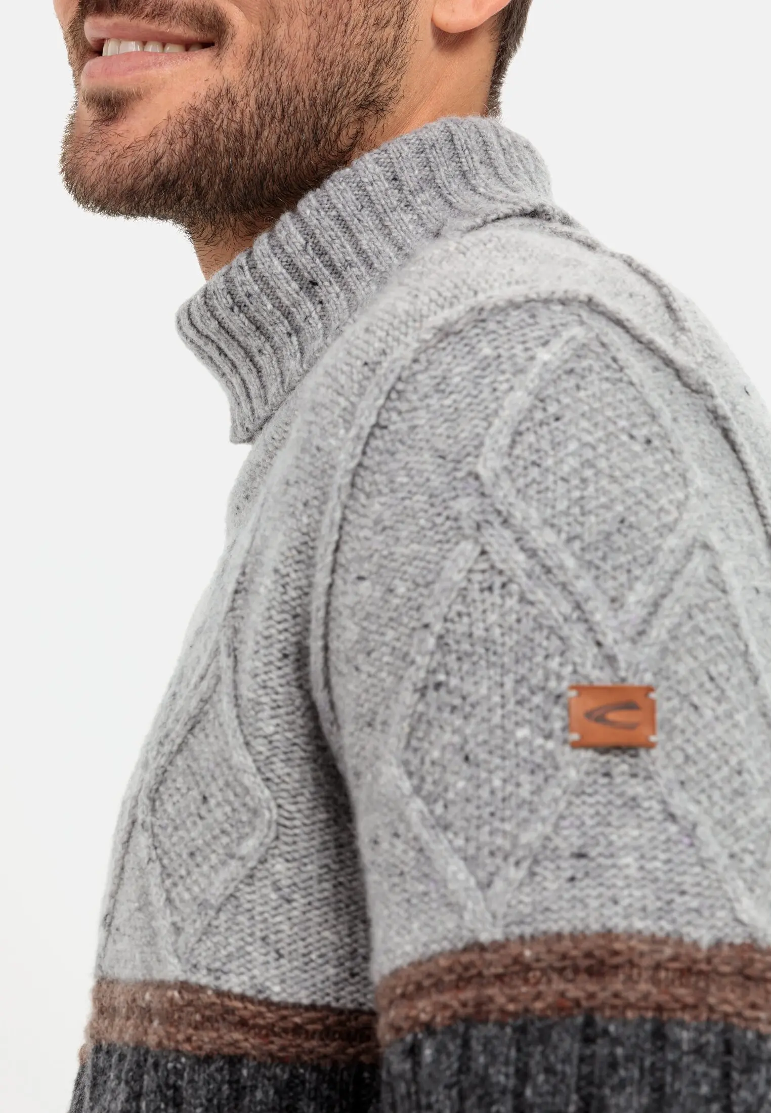 Rollkragenpullover für Herren in Grau | S | camel active 