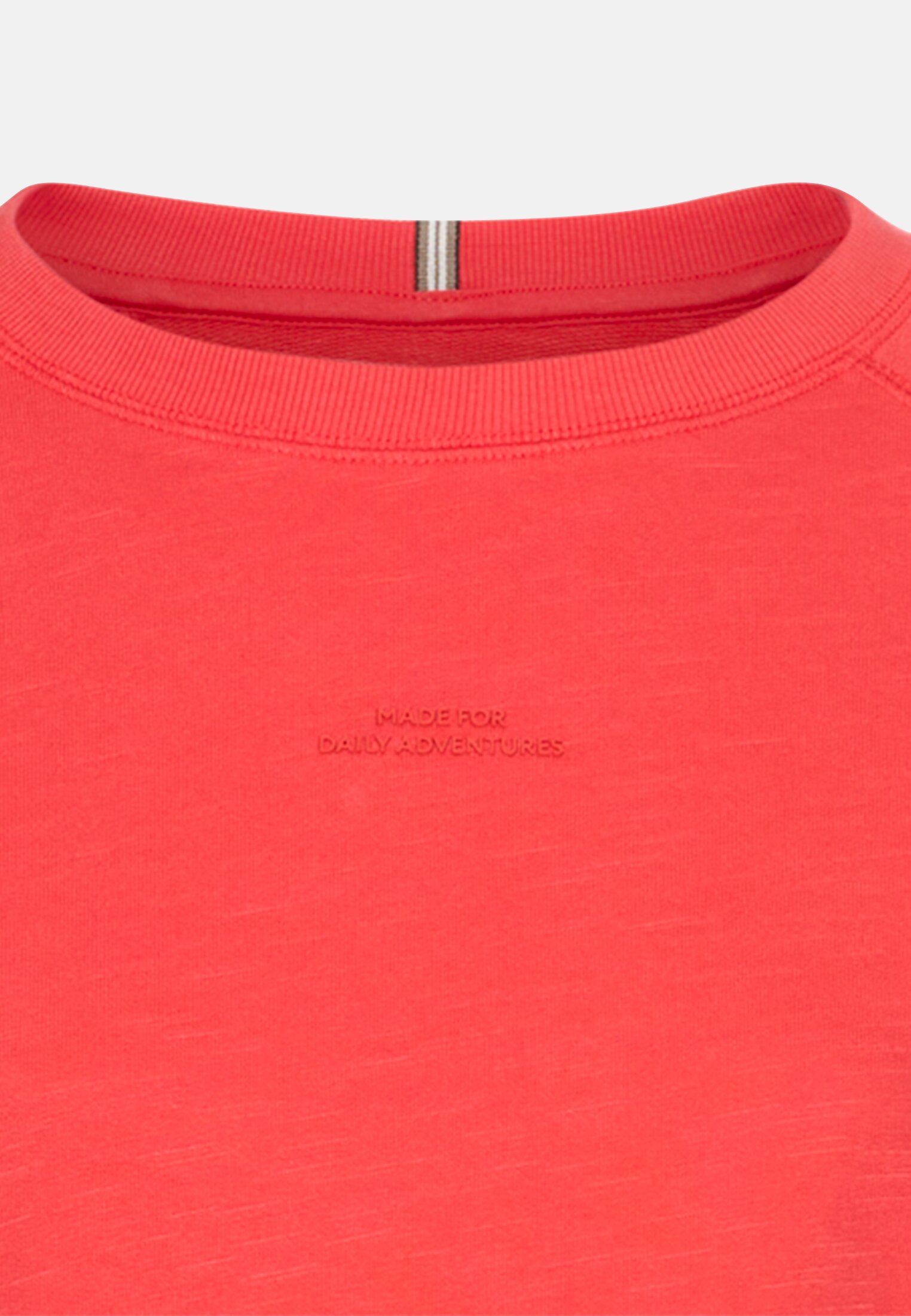 Damen Sweatshirt mit Raglanärmeln Flammenrot vorne nah