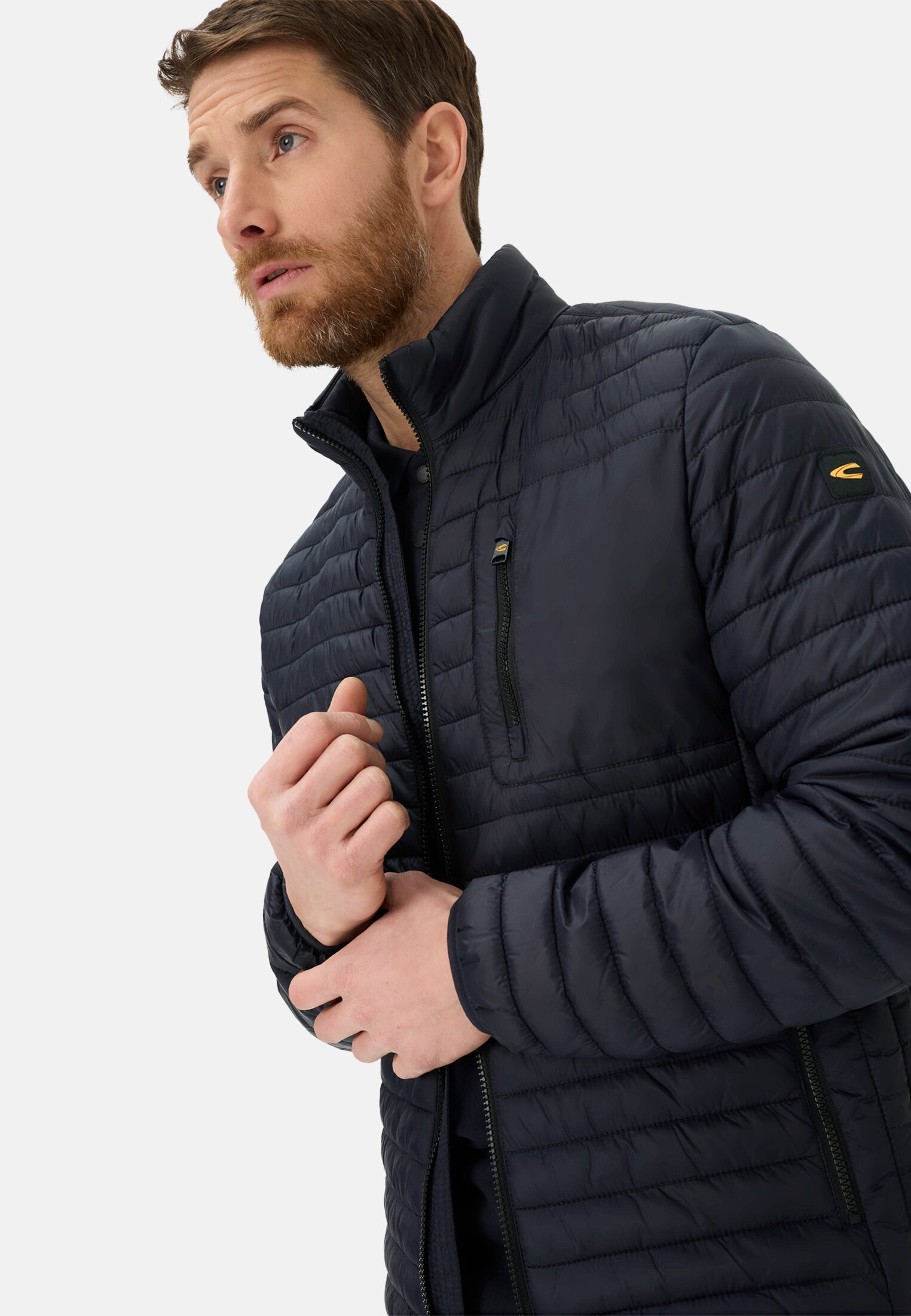 Heren Steppjas met waterafstotende functie Marineblauw gedragen emotional 