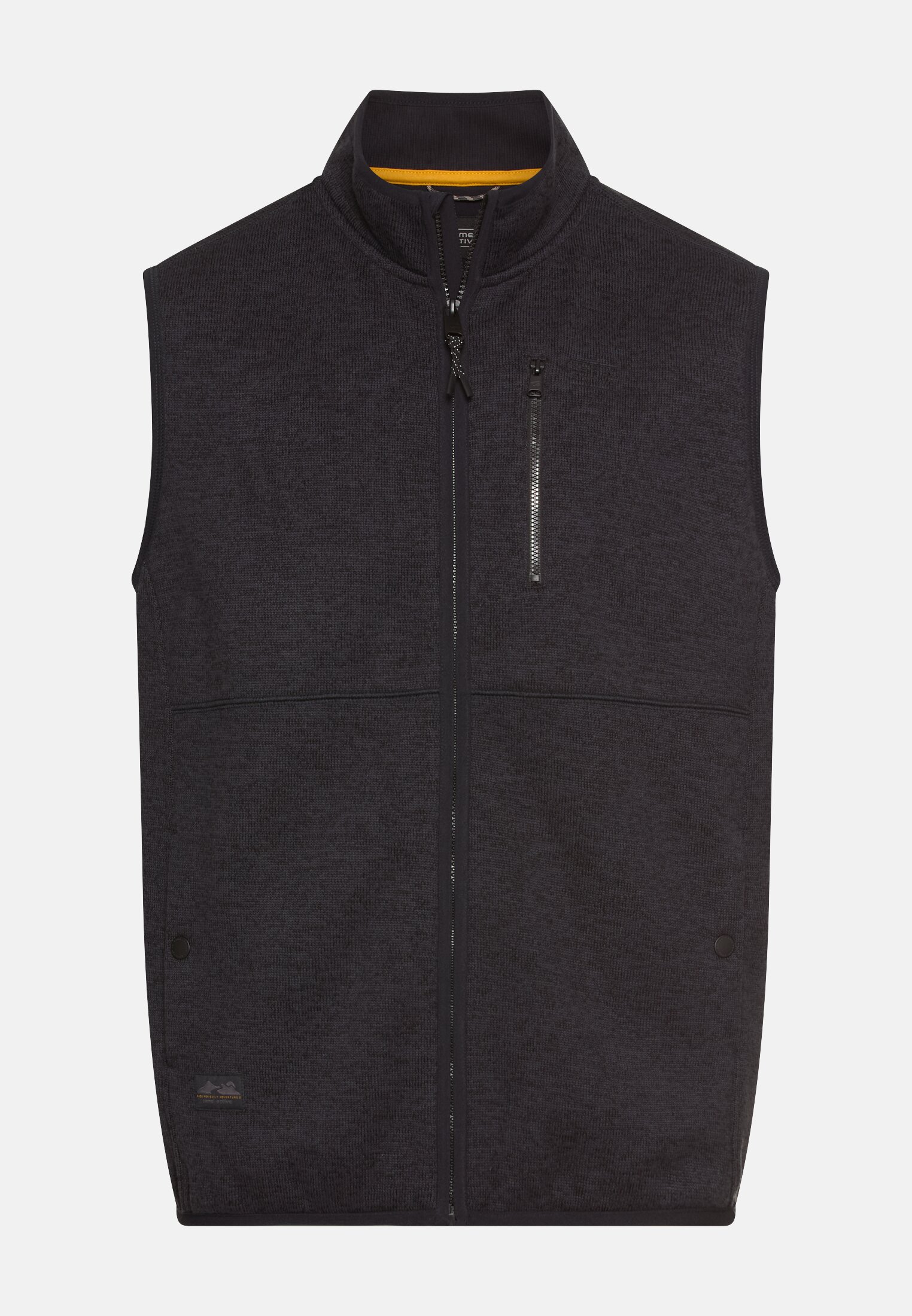 Heren Fleecevest met opstaande kraag Marineblauw frontaal voor