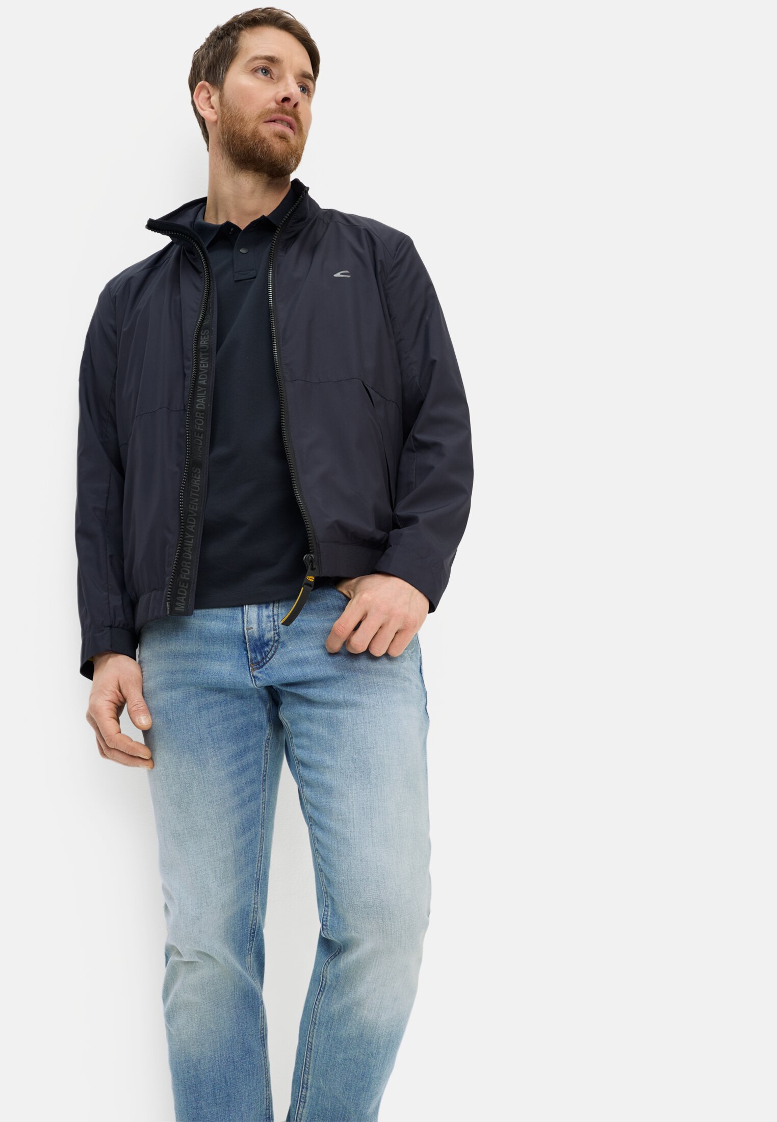 Men fleXXXactive® Jeans 5-Pocket Regular Fit Pants Pale blue worn emotional