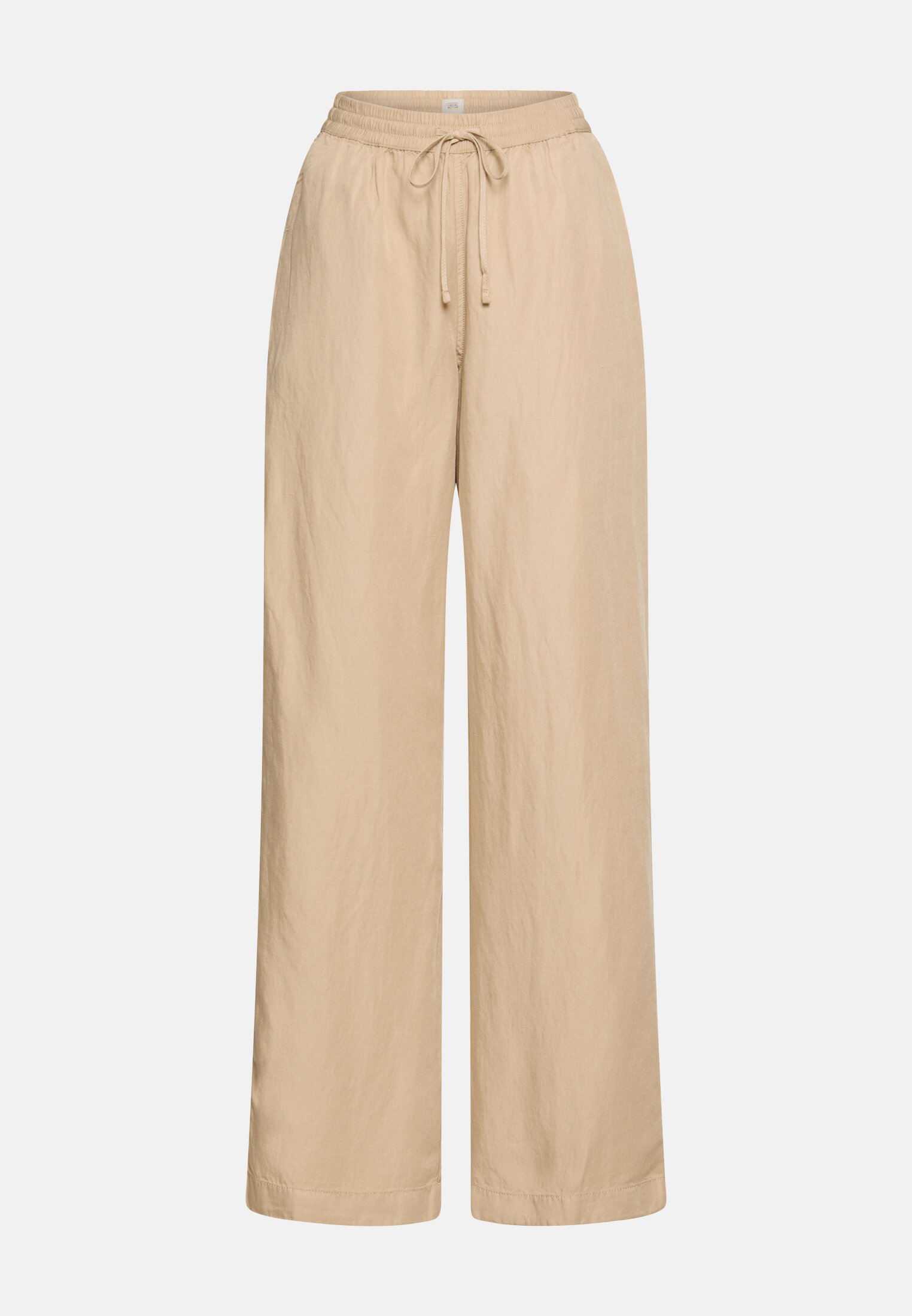 Damen Casual Hose mit weitem Bein Sand frontal vorn