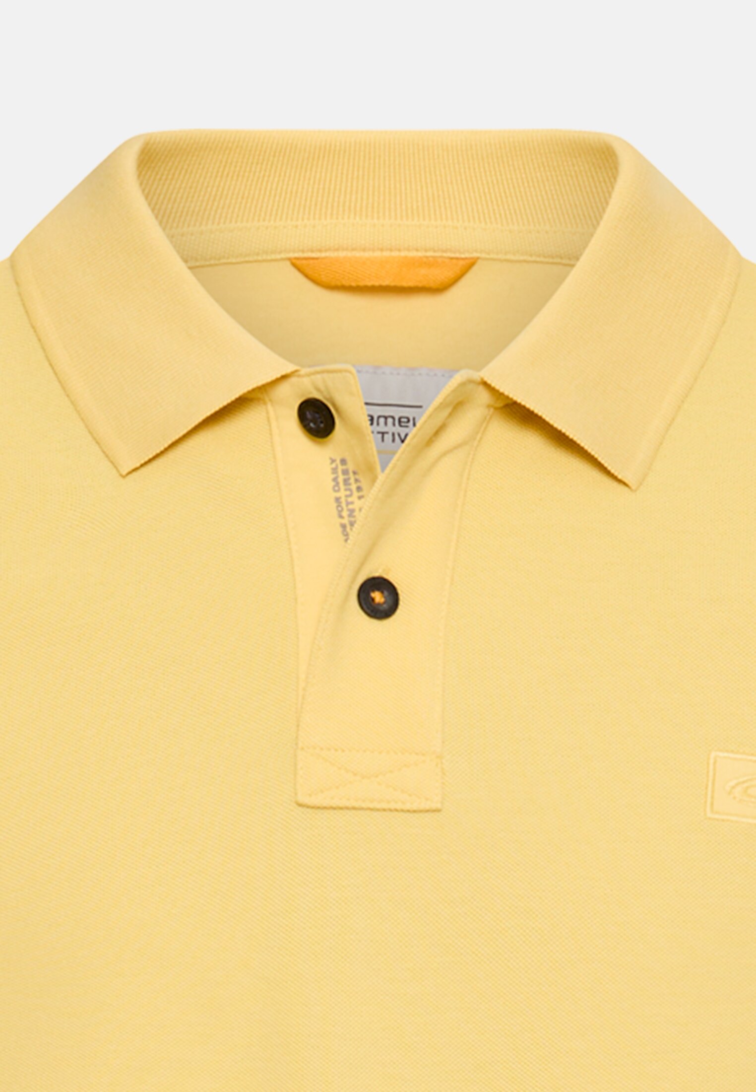 Heren Poloshirt met korte knoopsluiting Geel front dichtbij