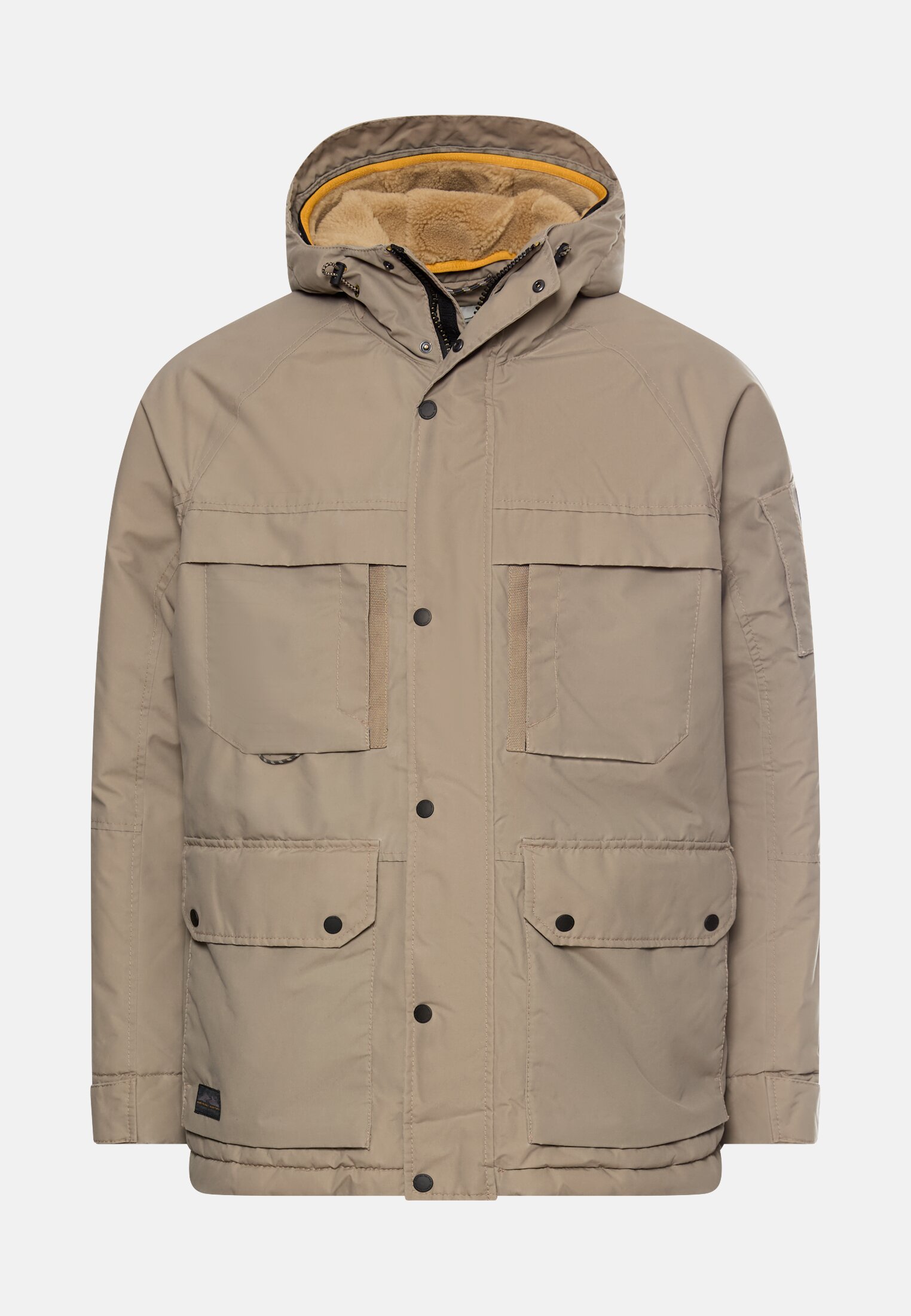 Men Winter jacket with pockets Beige frontal front