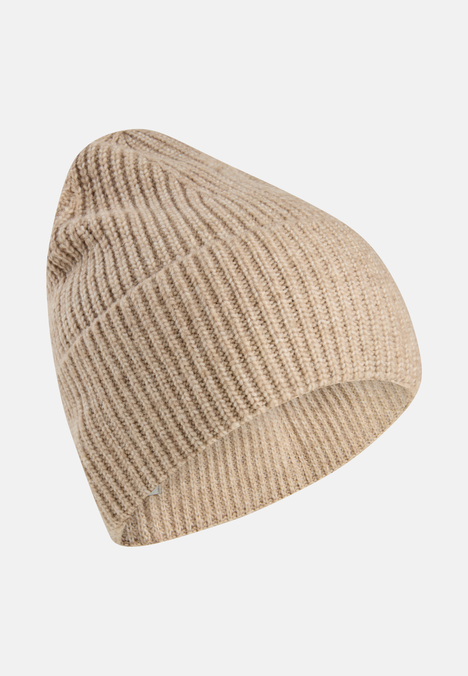 Women Knit beanie in soft material Caramel frontal front