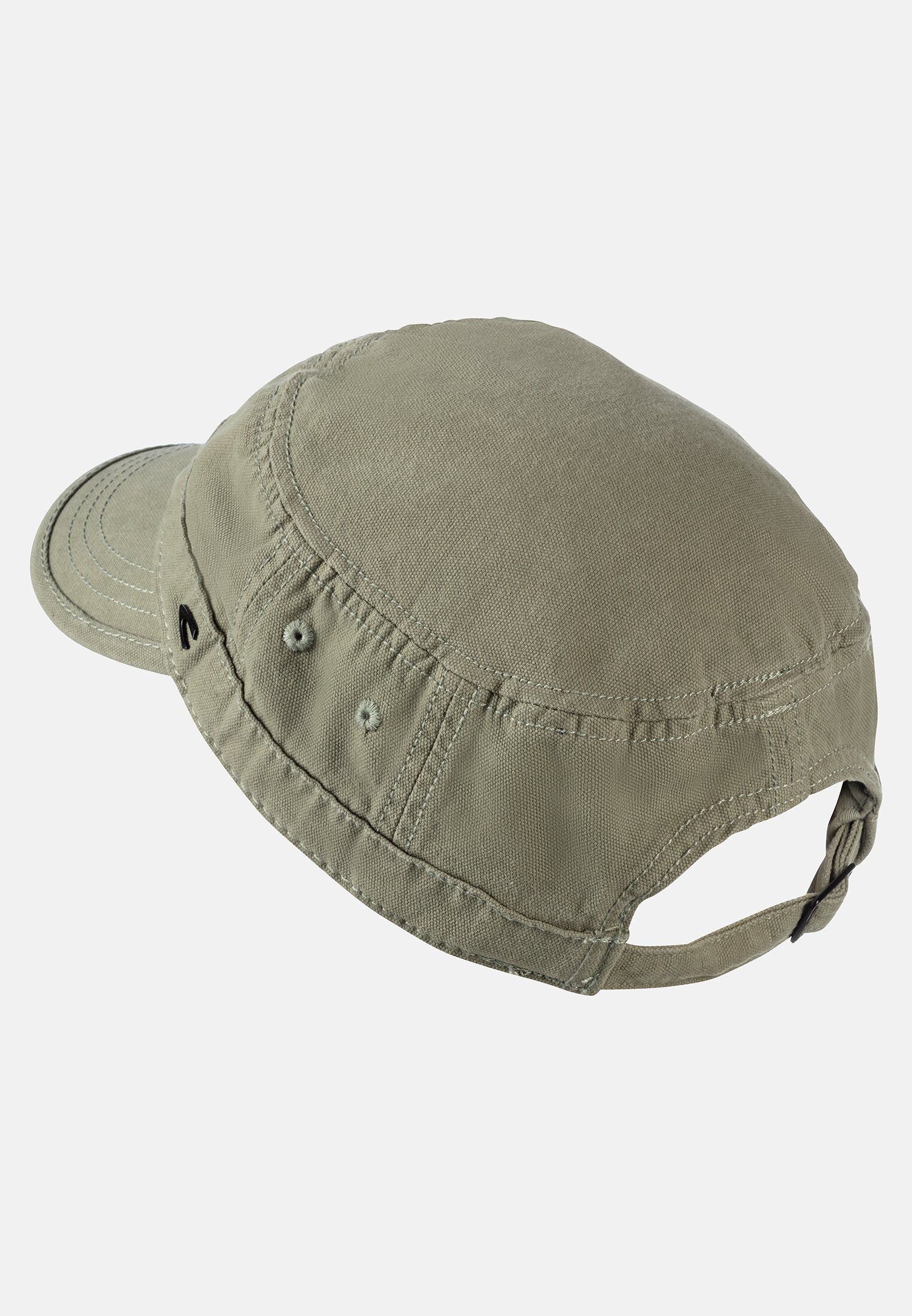 MI_06210-1C21-31_3G-00 Men Cuba Cap in washed canvas Khaki front close
