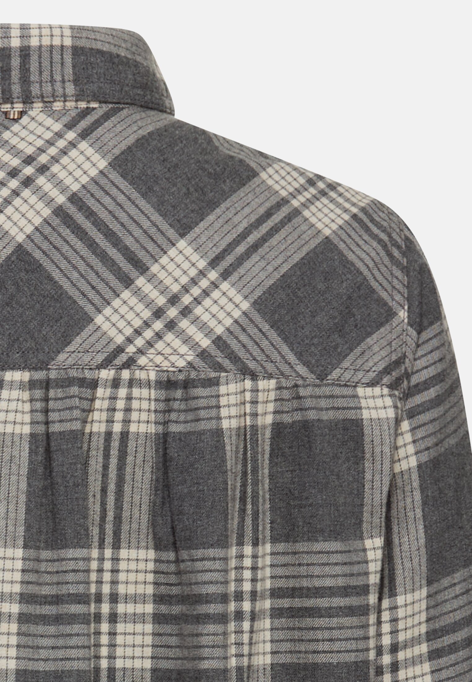 Women Chequered blouse made from cotton blend Grey close back