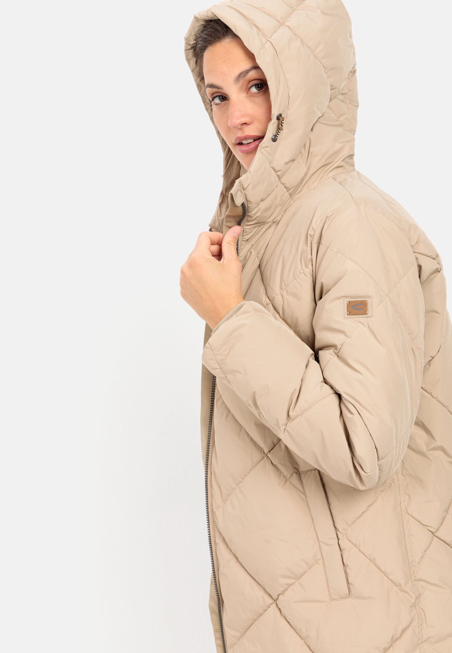 Quilted coat for Women in beige camel active