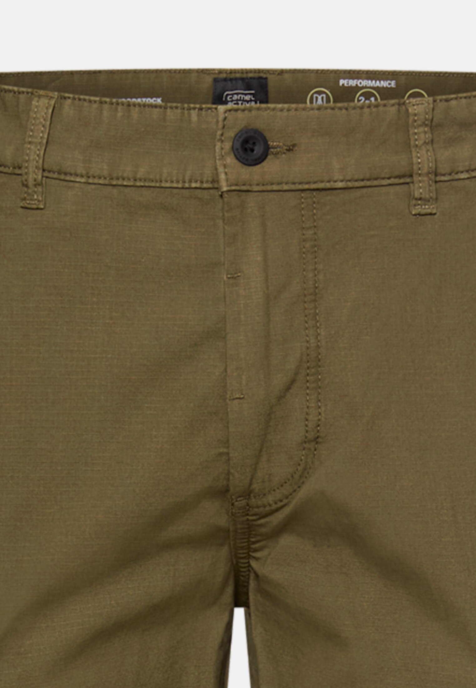 Heren Cargo broek met veiligheidstas Olijfgroen front dichtbij