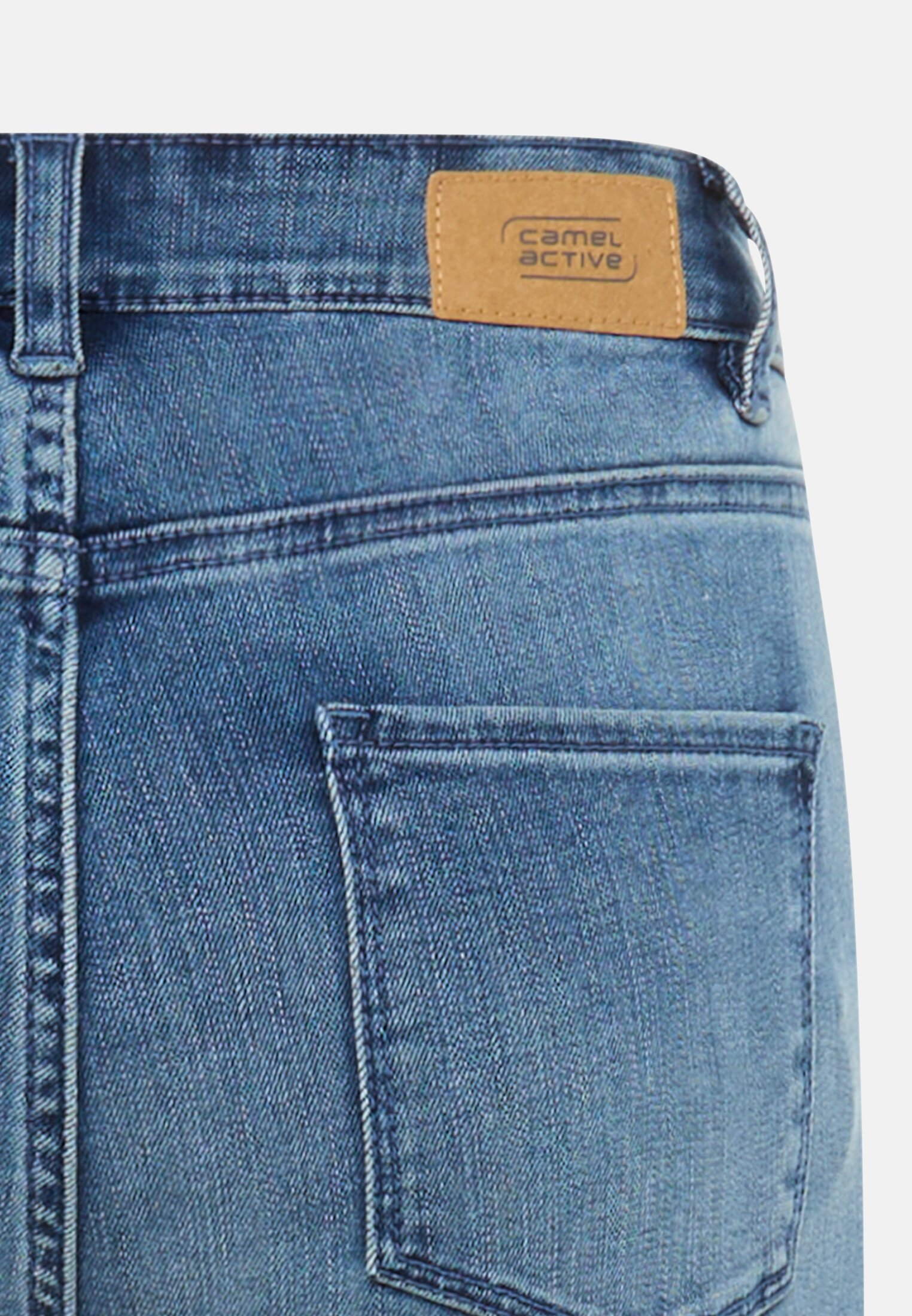 Vrouwen 5-punts wijde broek Donkerblauw achter dichtbij