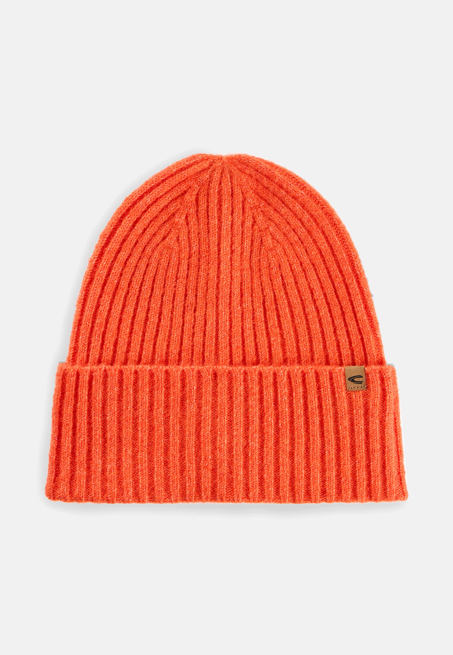 Damen Strickmütze mit Logo Orange frontal vorn