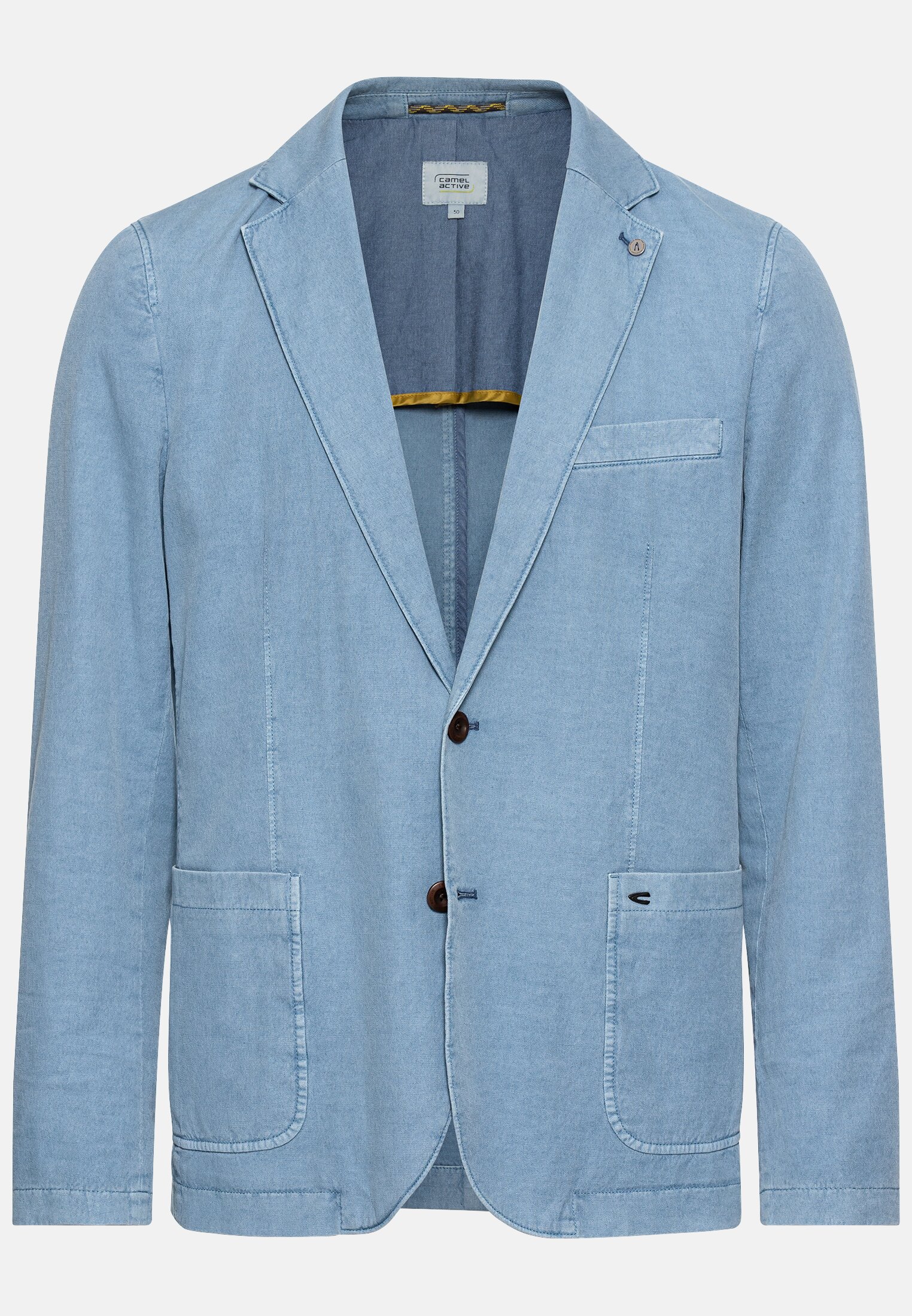 Men Casual jacket made from a cotton-linenmix Light Blue frontal front