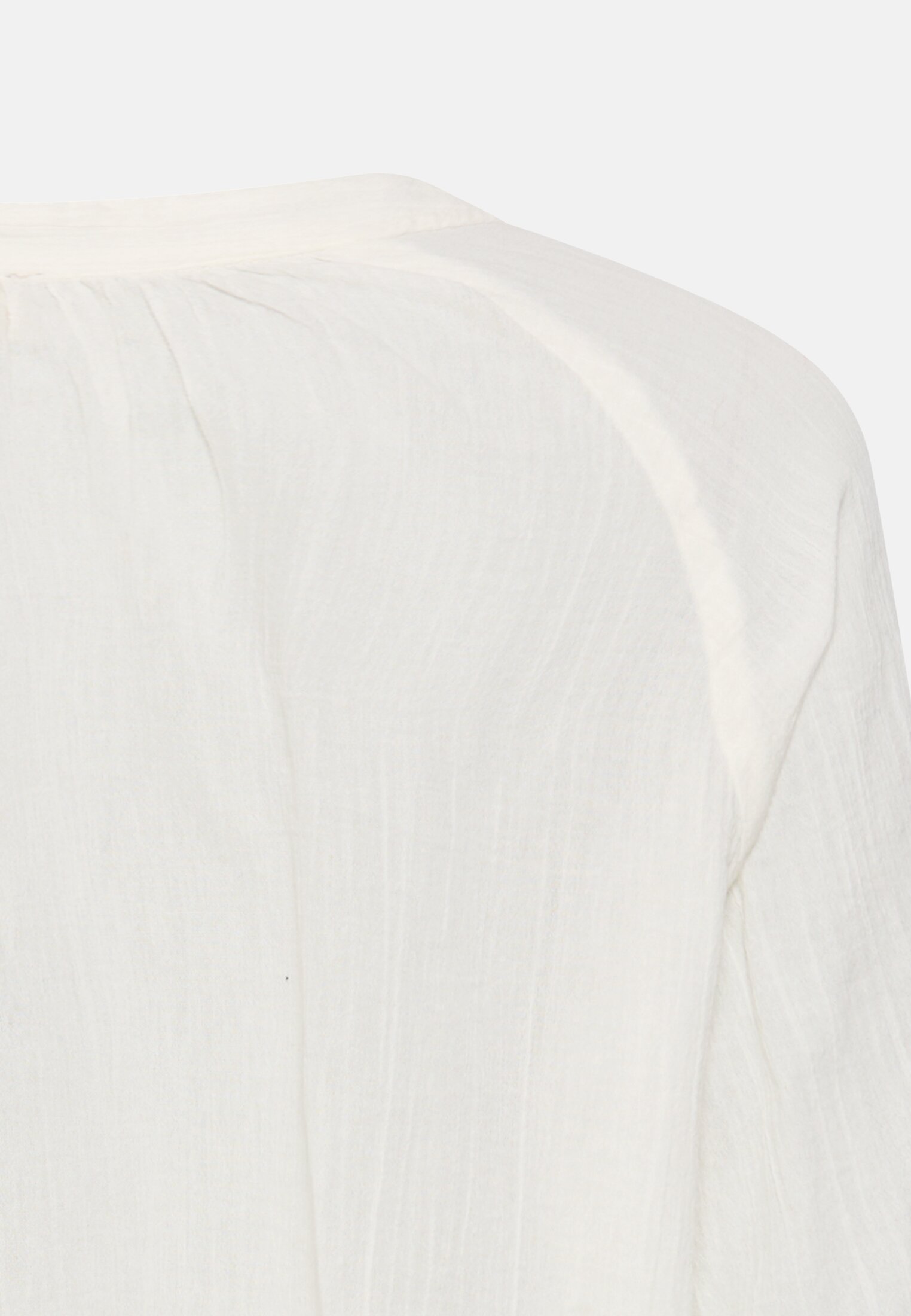 Damen Oversize-Bluse mit Stehkragen Milchweiß hinten nah