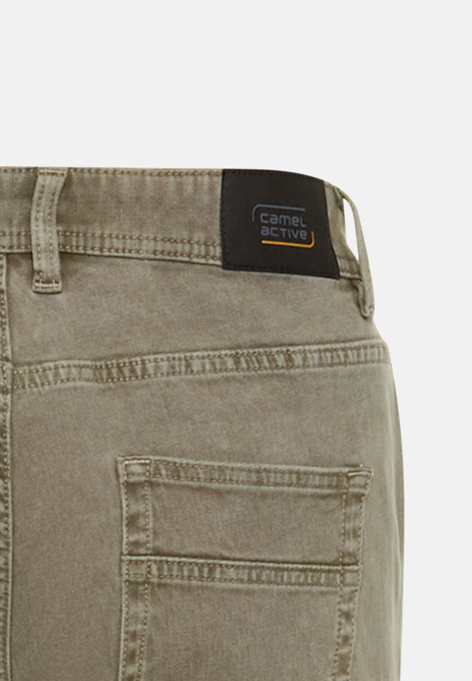 Men 5-point relaxed fit trousers made from a cotton-elastane mix Khaki close back