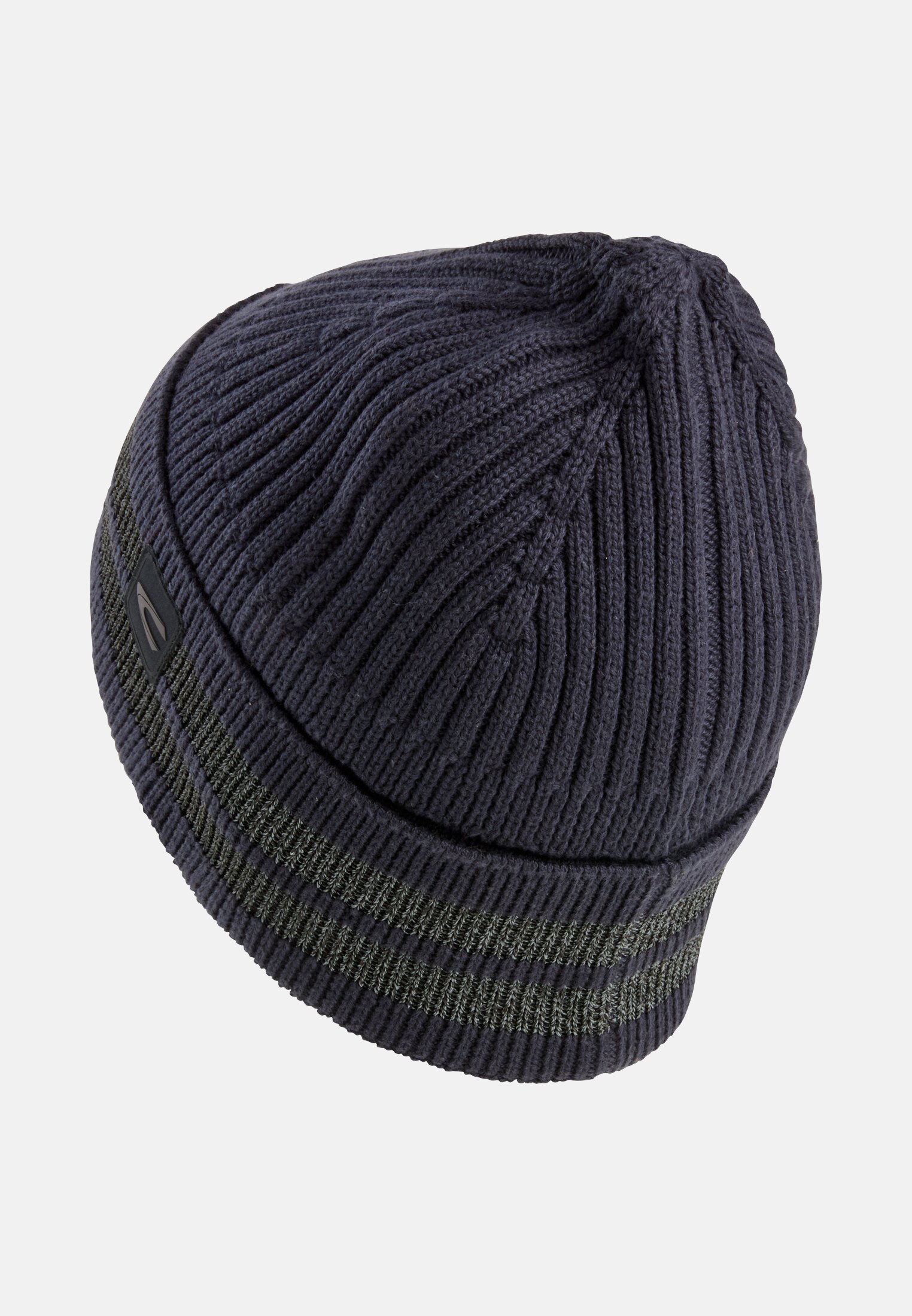 Herren Beanie aus reiner Baumwolle Navyblau frontal hinten