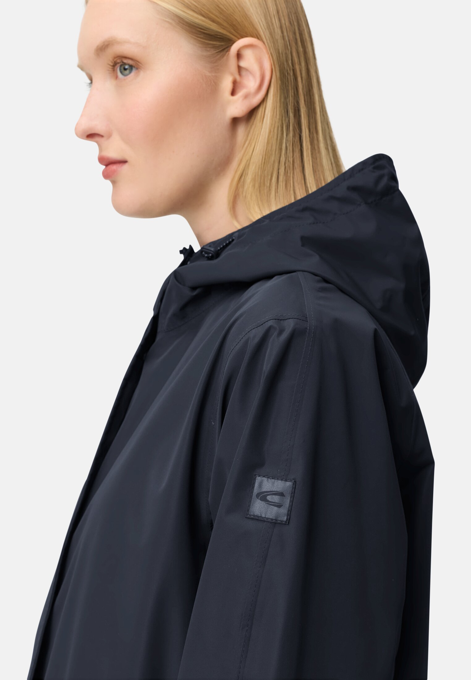 Damen teXXXactive® Mantel mit Innentaschen Navyblau getragen detailliert nah