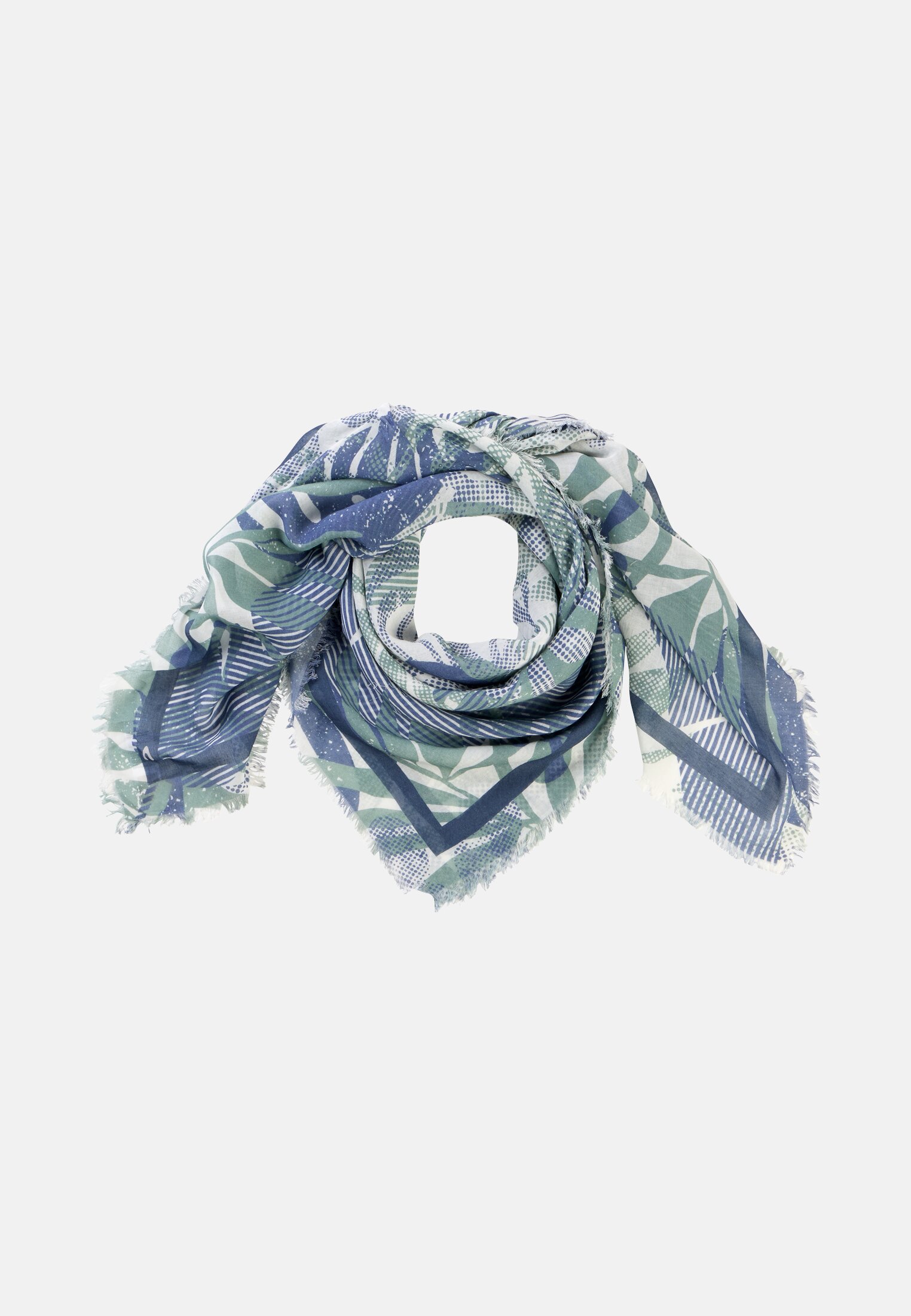 Vrouwen Sjaal met all-over print Oceanblauw frontaal voor