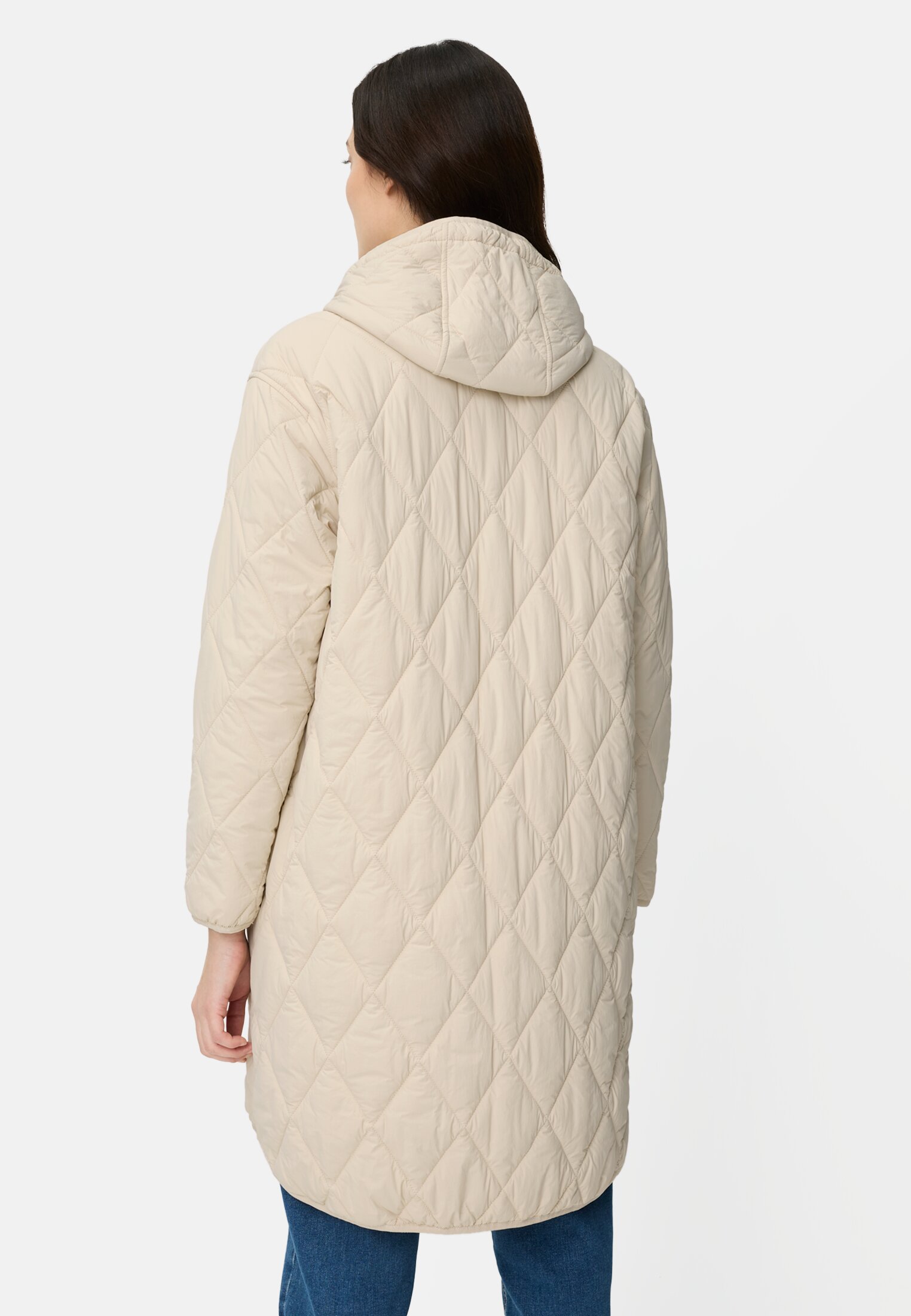 Damen Mantel mit Taschen Eiche getragen hinten