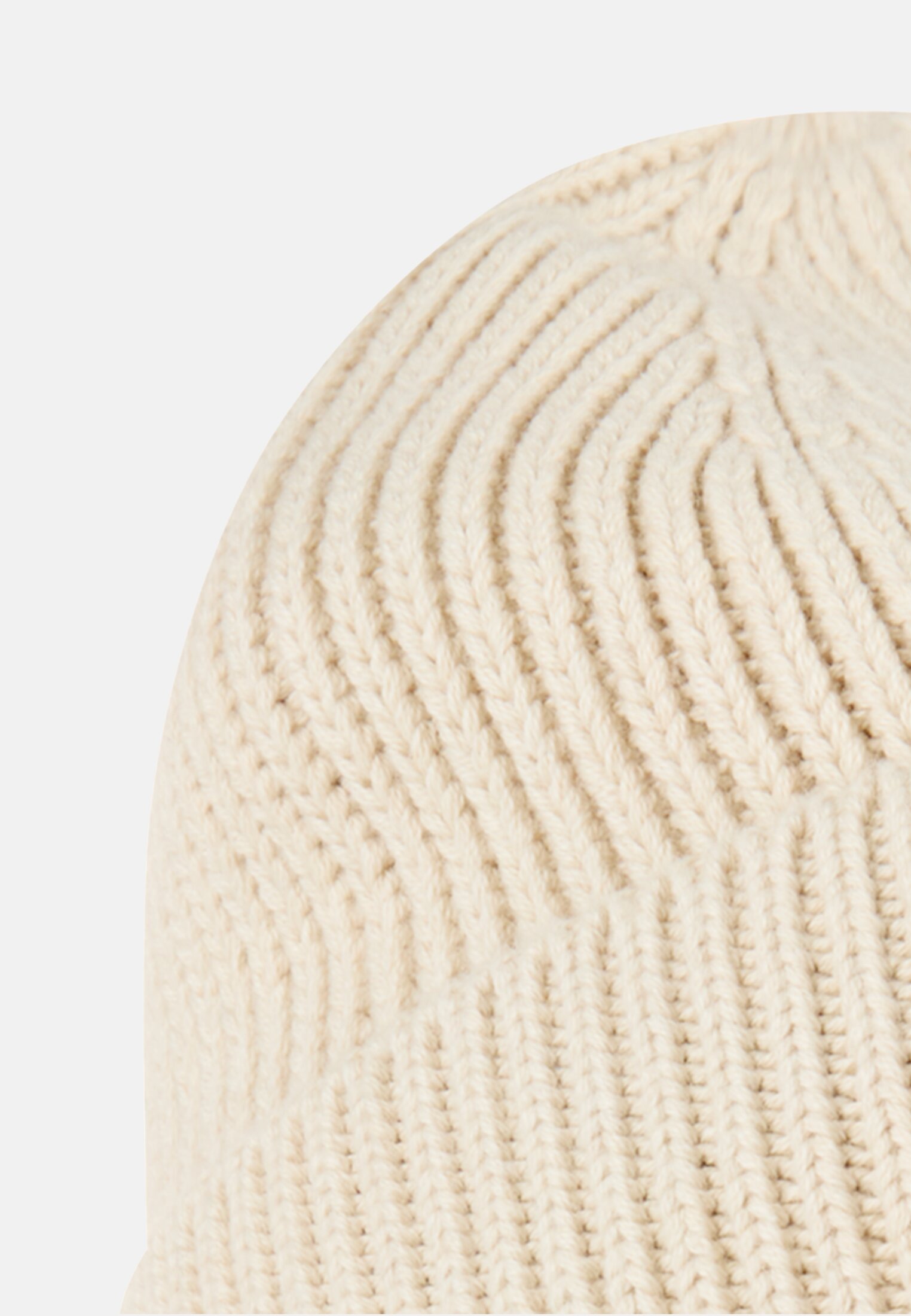 Heren Beanie van een katoen-kasjmiermix Haver front dichtbij