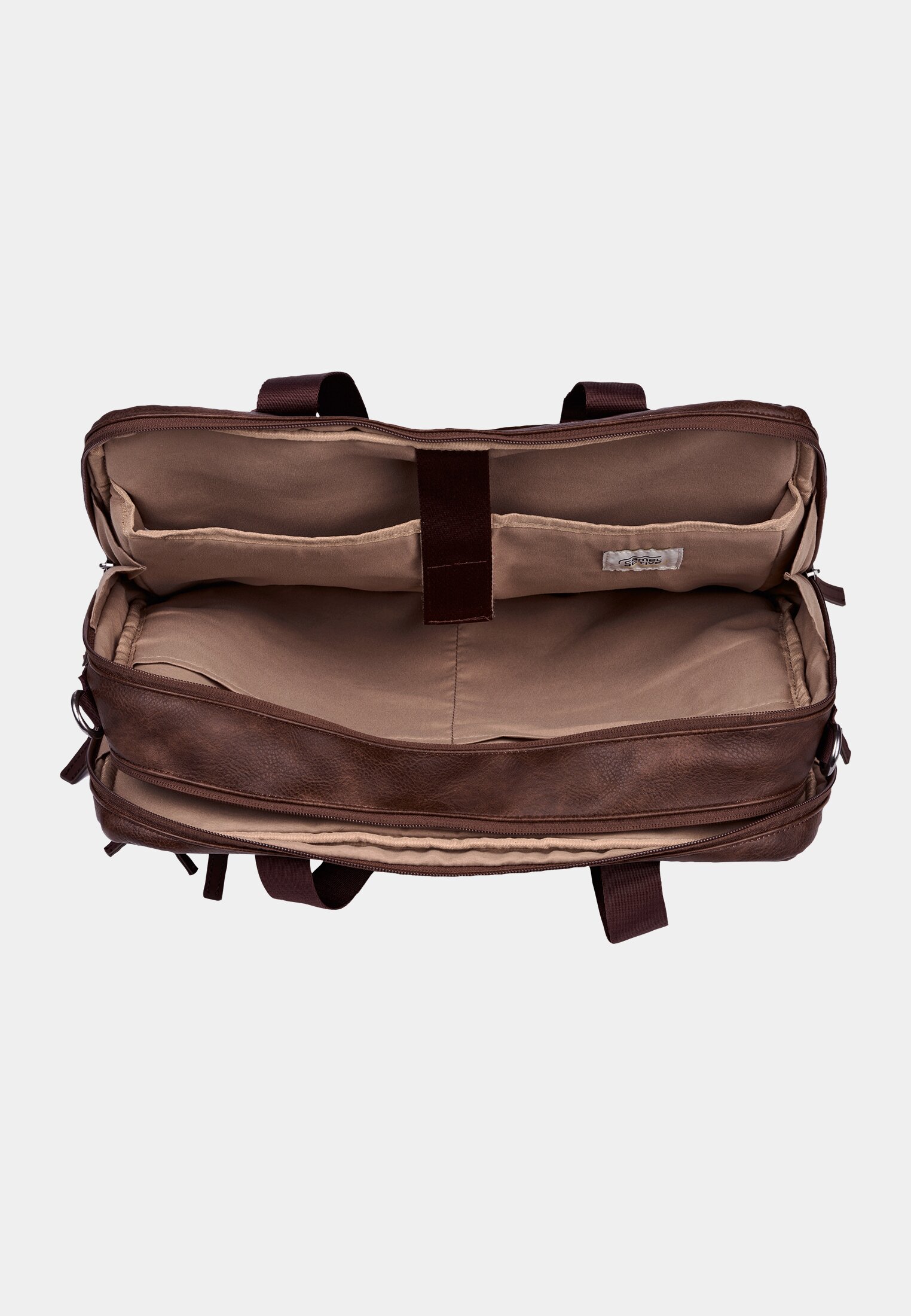 Herren TRACES Business Tasche mit gepolstertem Laptopfach Braun vorne nah