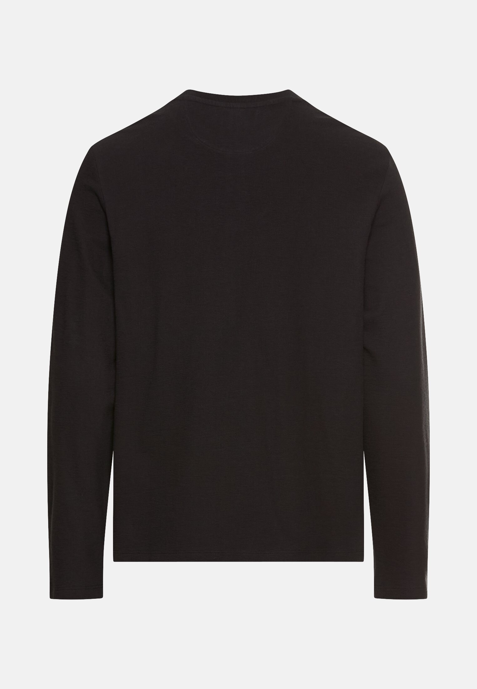 Men Henley shirt made of pure cotton Black frontal back