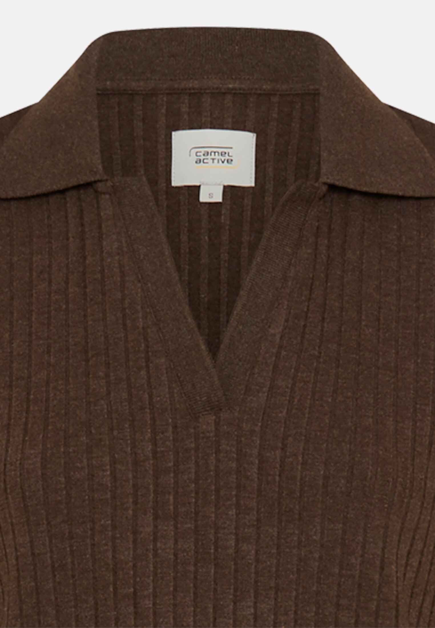 Damen Kleid aus Baumwollgemisch Braun vorne nah