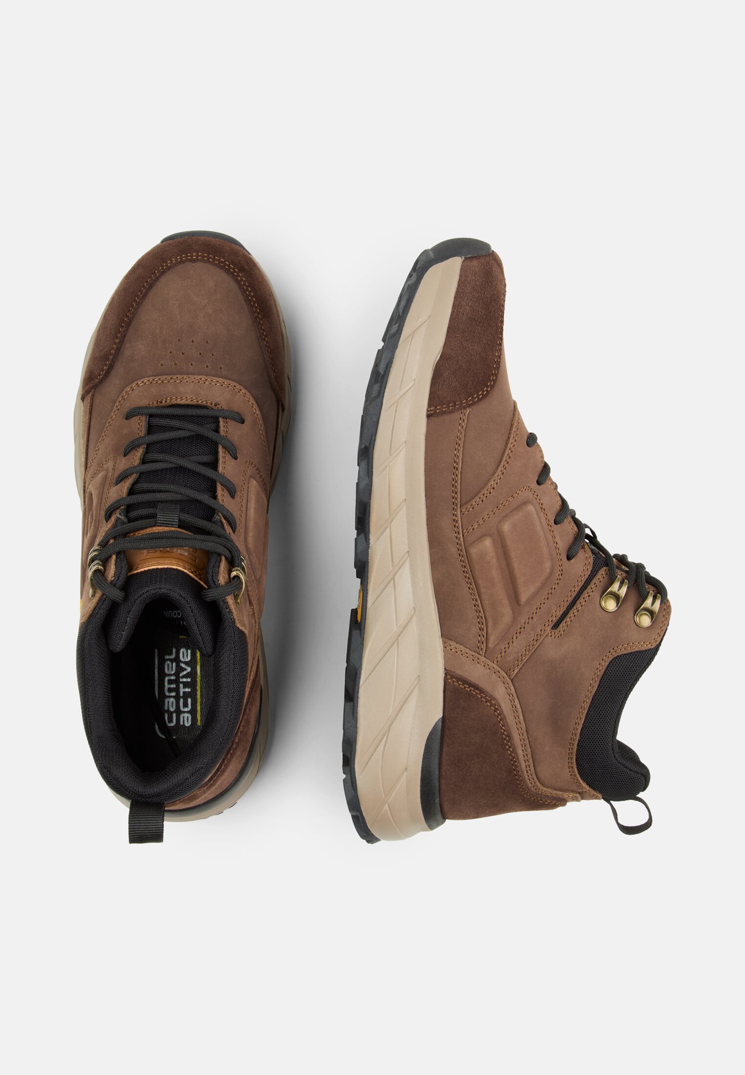 Herren Schnürschuh mit Gripsohle Braun frontal oben
