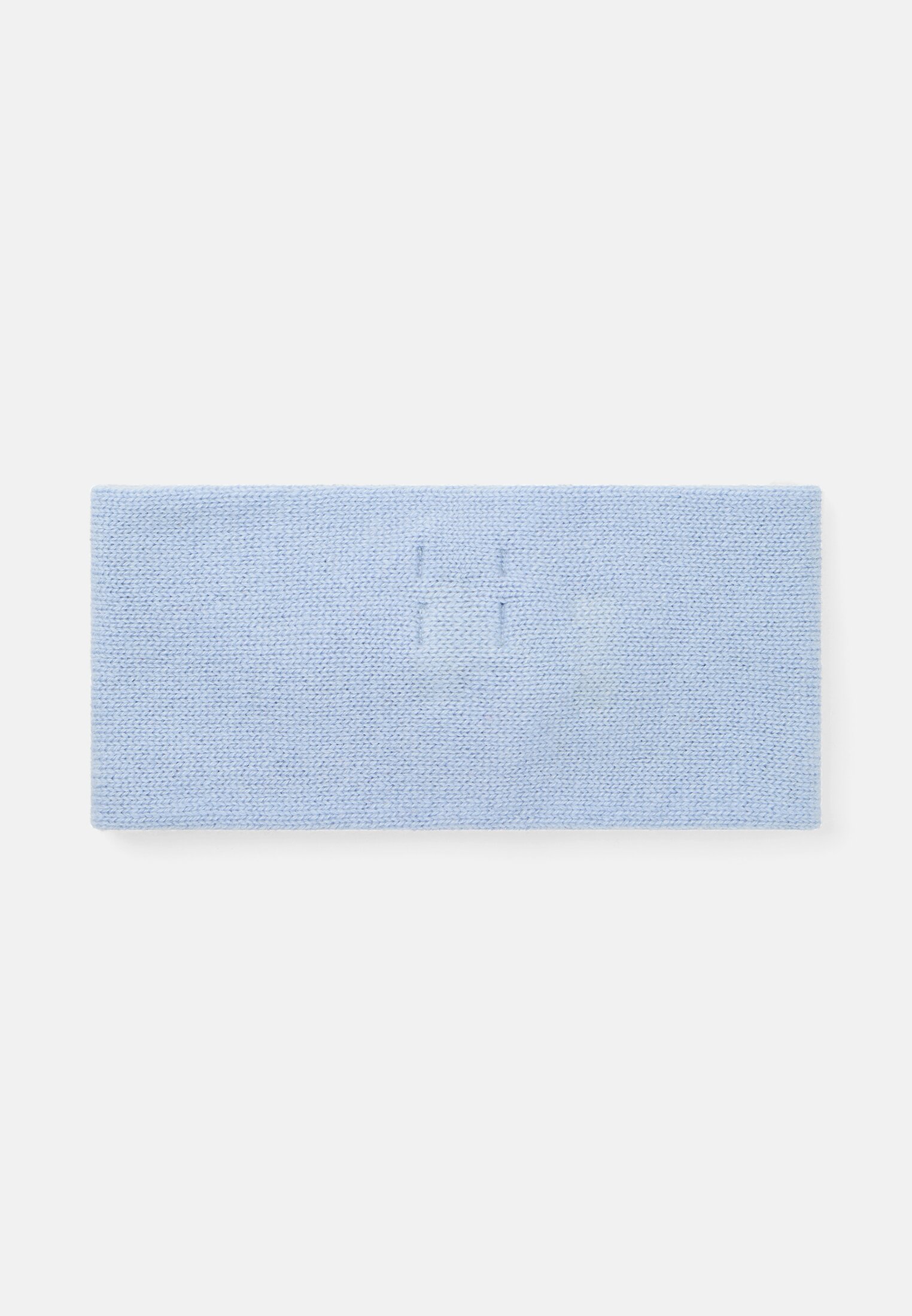 Damen Stirnband aus reinem Kaschmir Hellblau frontal hinten