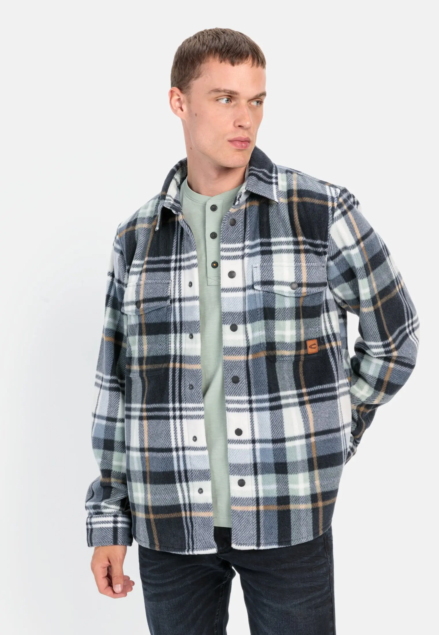 Overshirt für Herren in Weiß-Grau | 3XL | camel active 